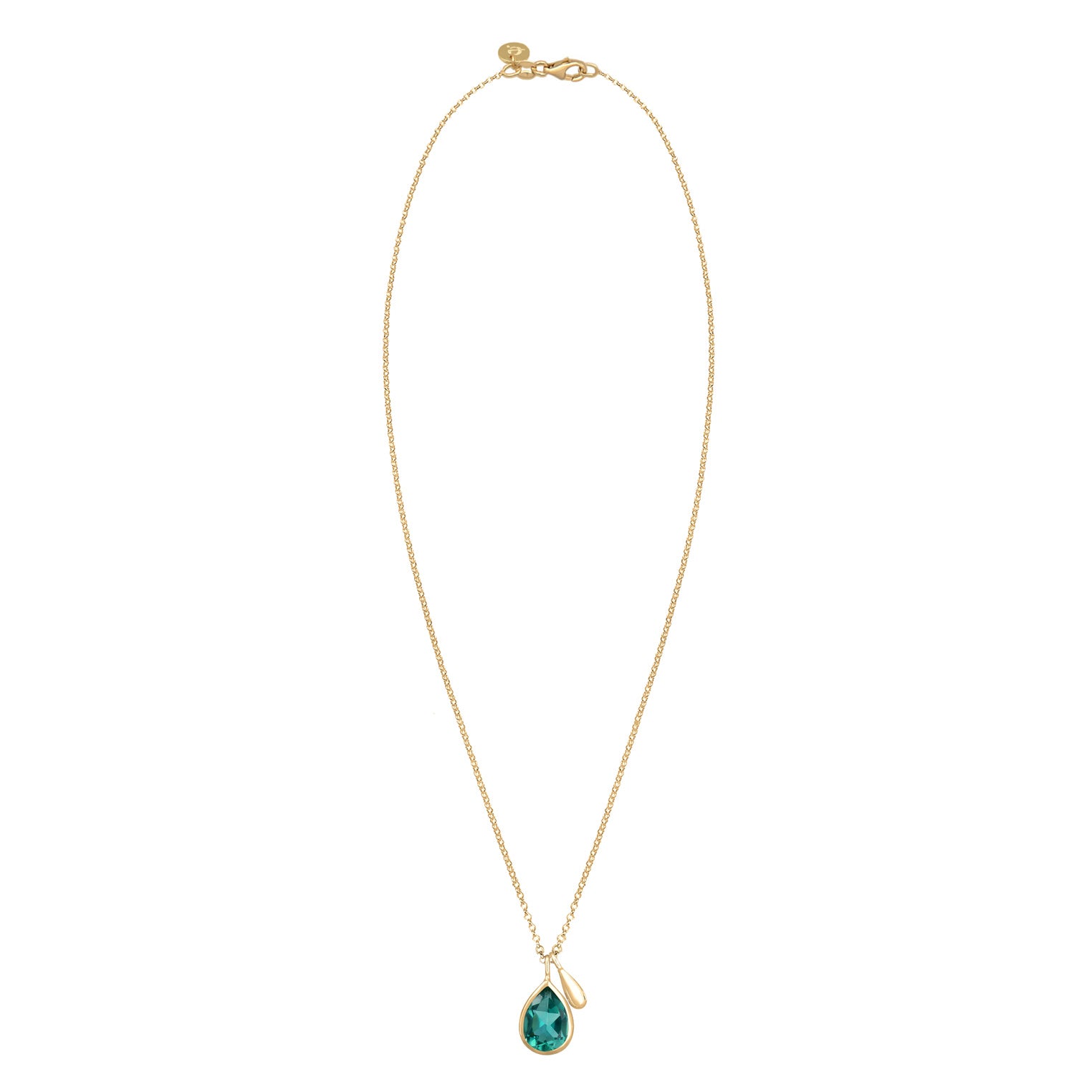 Gold - Elli PREMIUM | Halskette | Quarz (Grün) | 925 Sterling Silber vergoldet