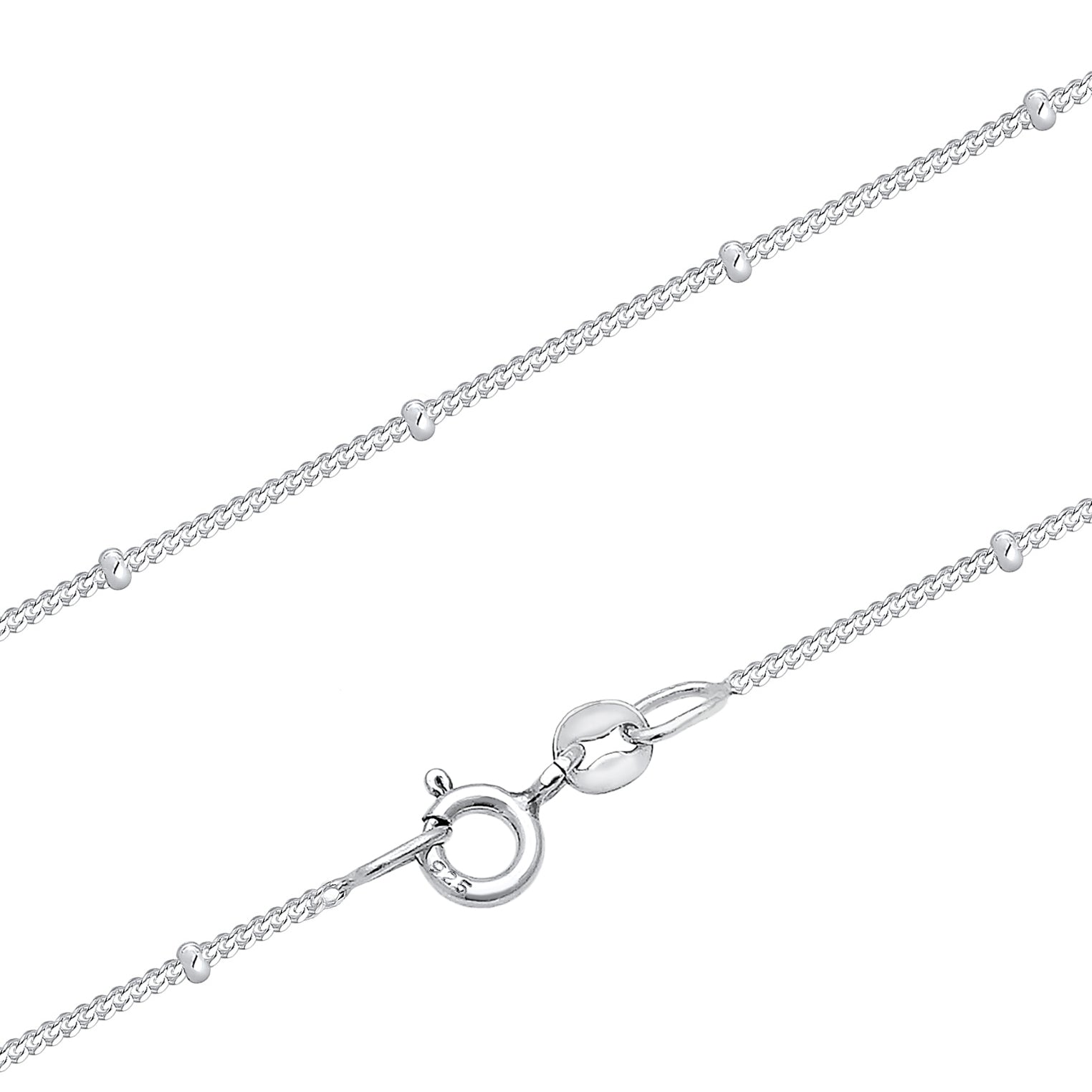 Silber - Elli | Kugel-Halskette | Kristall (Weiß) | 925er Sterling Silber