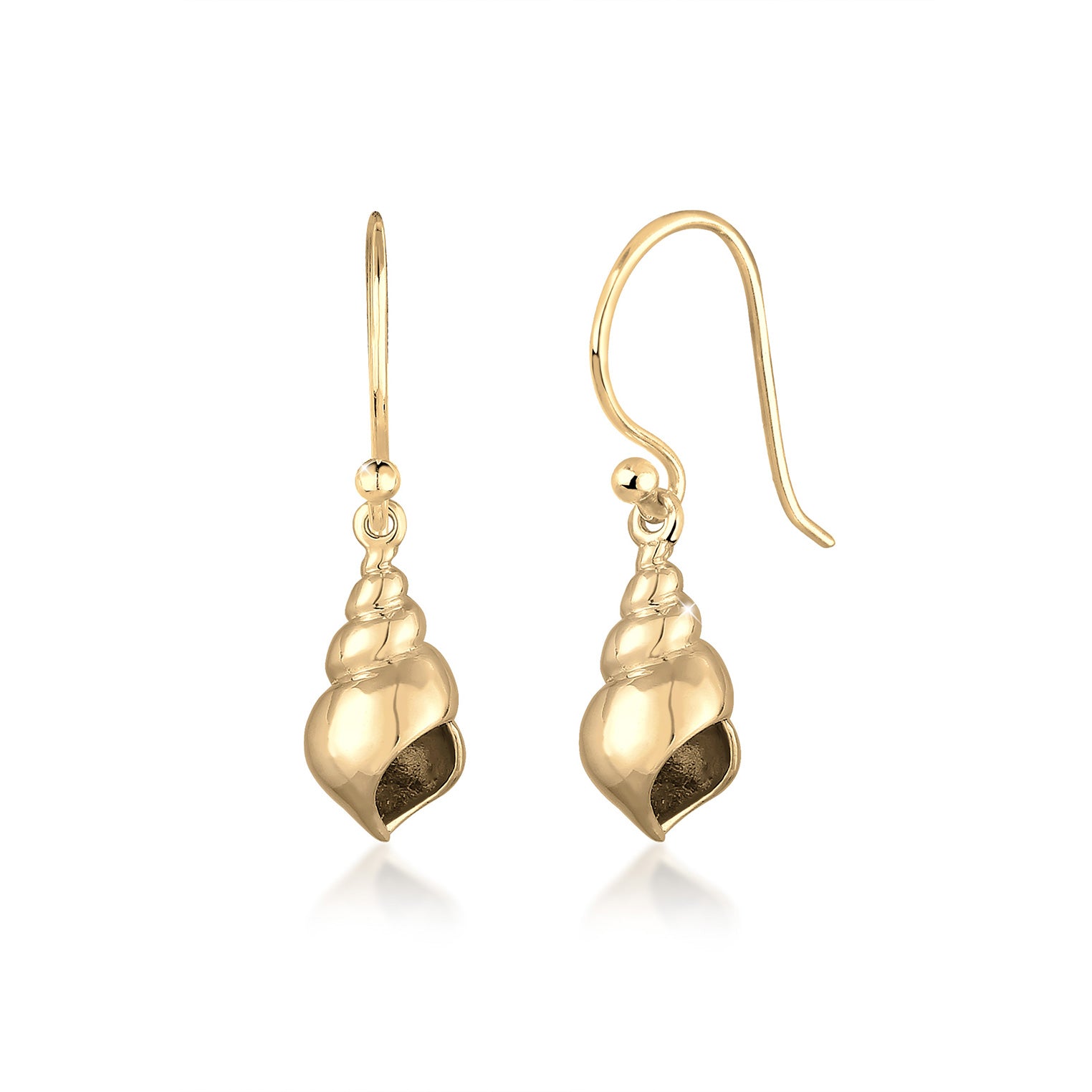Gold - Elli | Ohrhänger Muschel | 925 Sterling Silber vergoldet