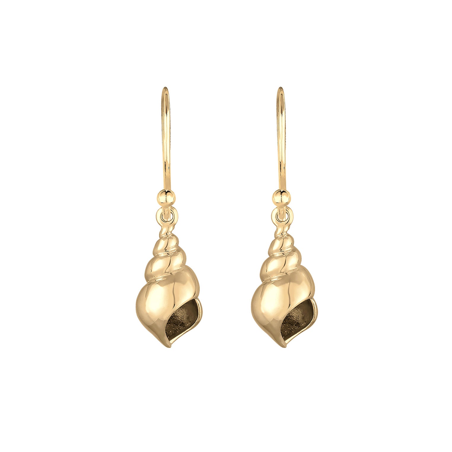 Gold - Elli | Ohrhänger Muschel | 925 Sterling Silber vergoldet