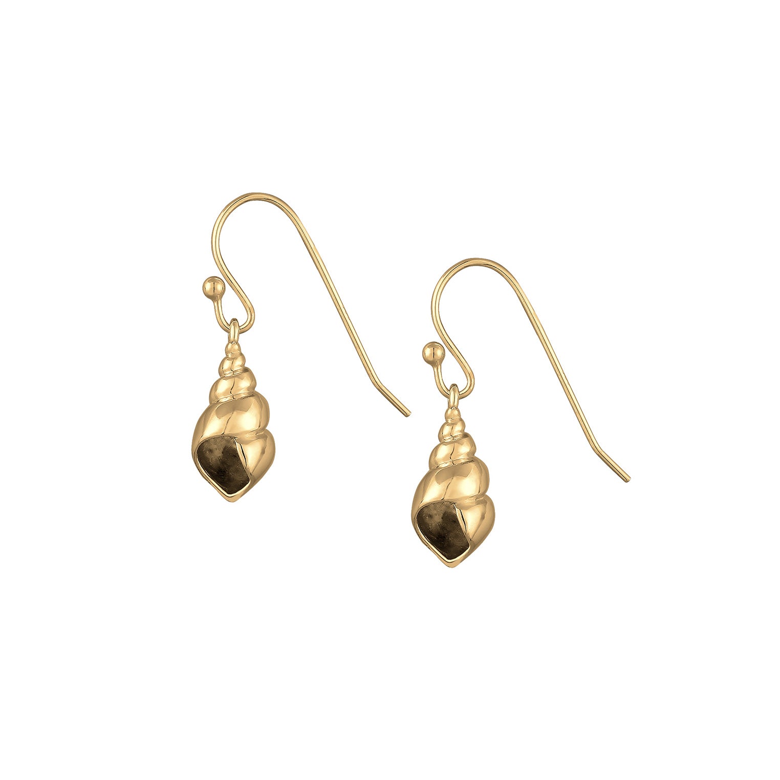 Gold - Elli | Ohrhänger Muschel | 925 Sterling Silber vergoldet