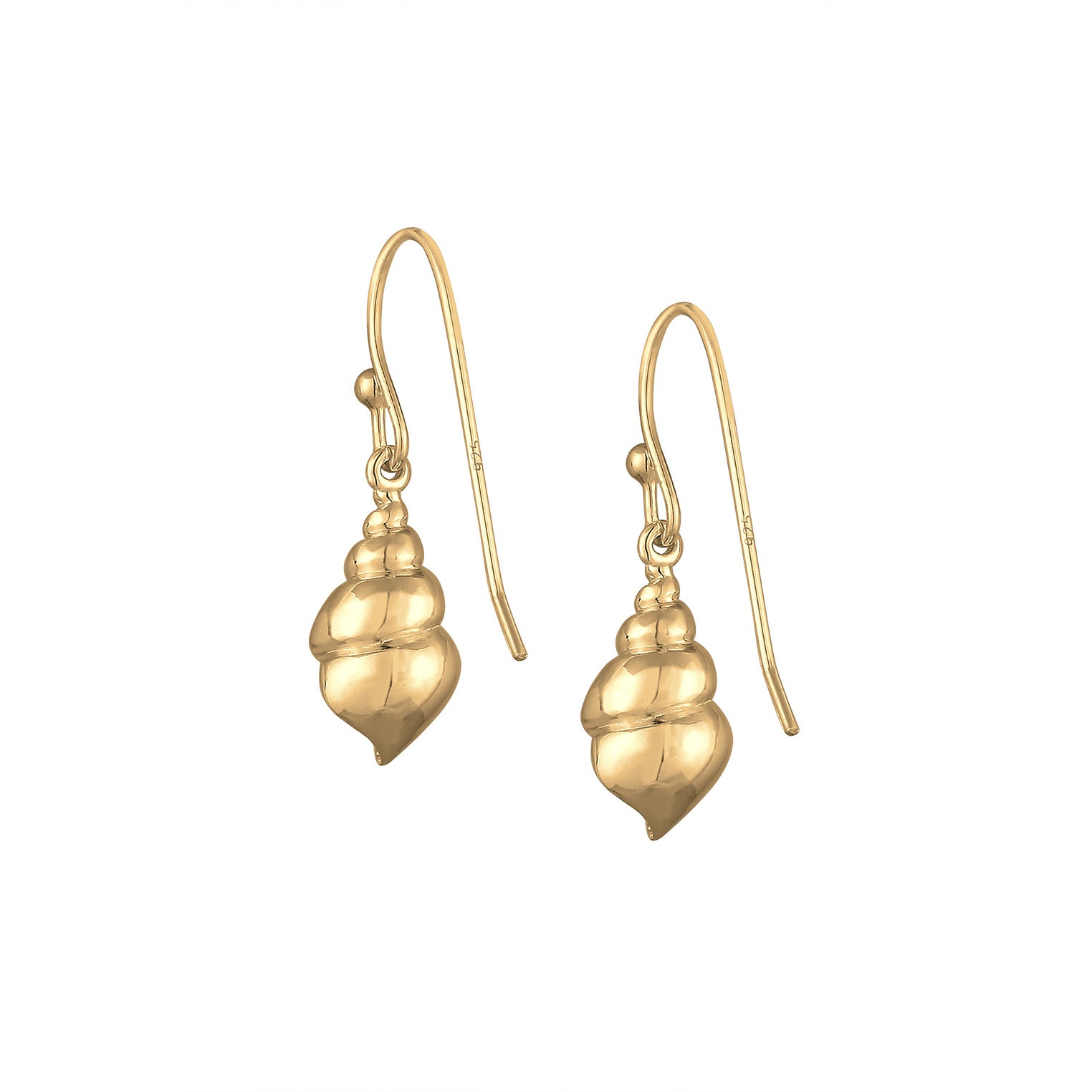 Gold - Elli | Ohrhänger Muschel | 925 Sterling Silber vergoldet