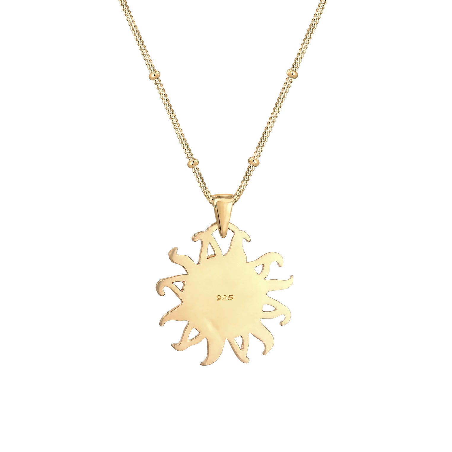 Gold - Elli | Kugel-Halskette Halbmond | 925 Sterling Silber vergoldet