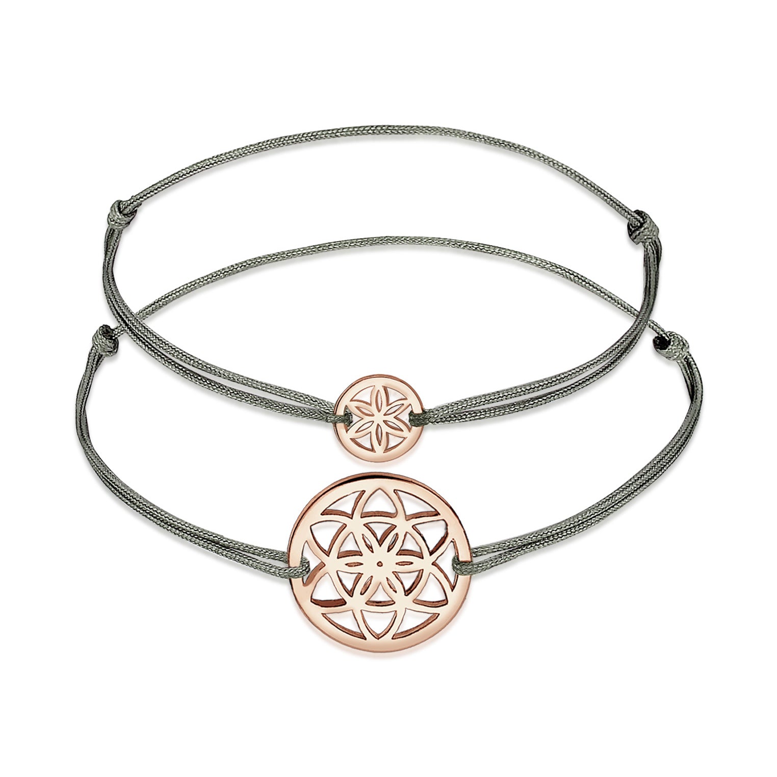 Roségold - Elli | Mutter-Kind-Armbandset Blume | 925 Sterling Silber Rosegold
