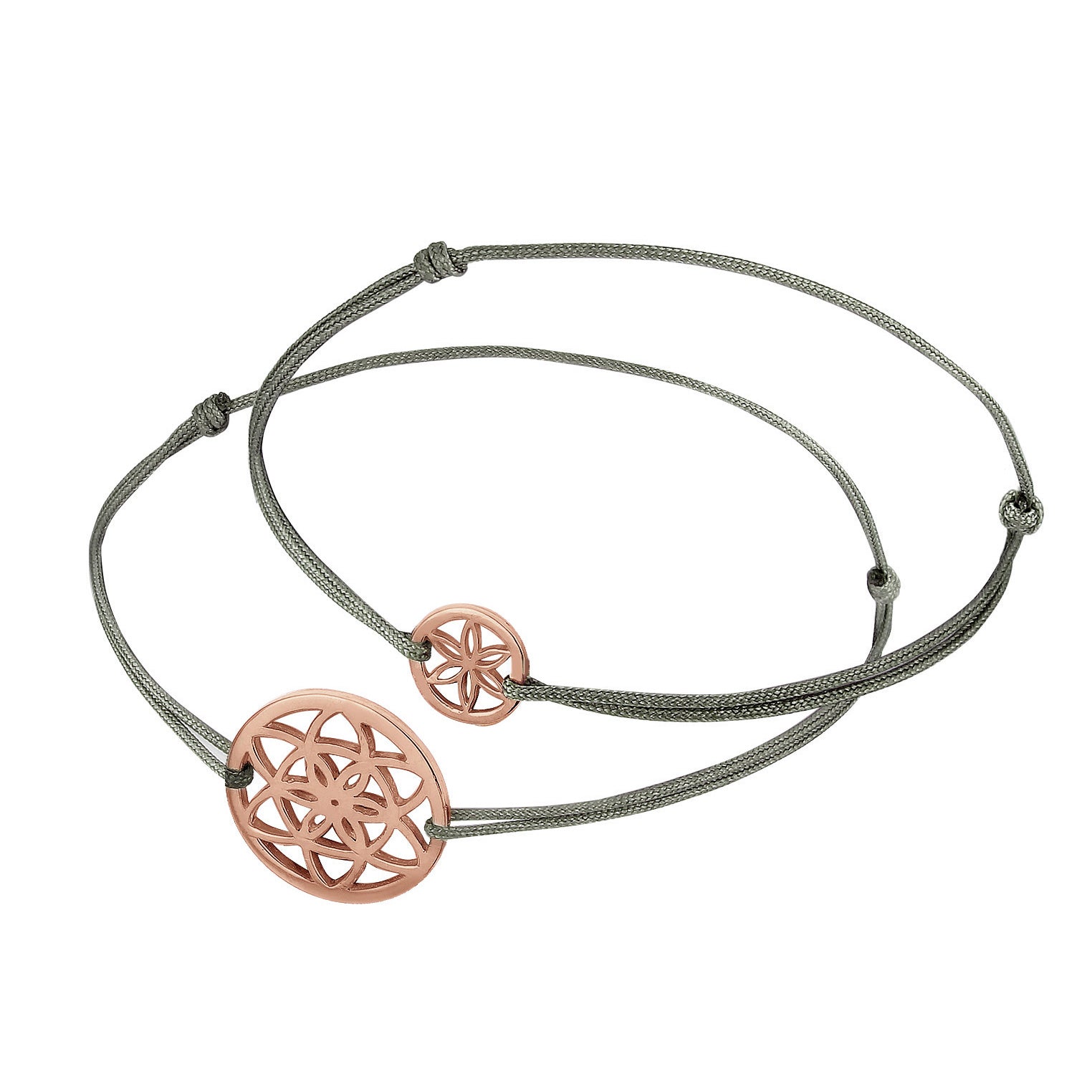 Roségold - Elli | Mutter-Kind-Armbandset Blume | 925 Sterling Silber Rosegold