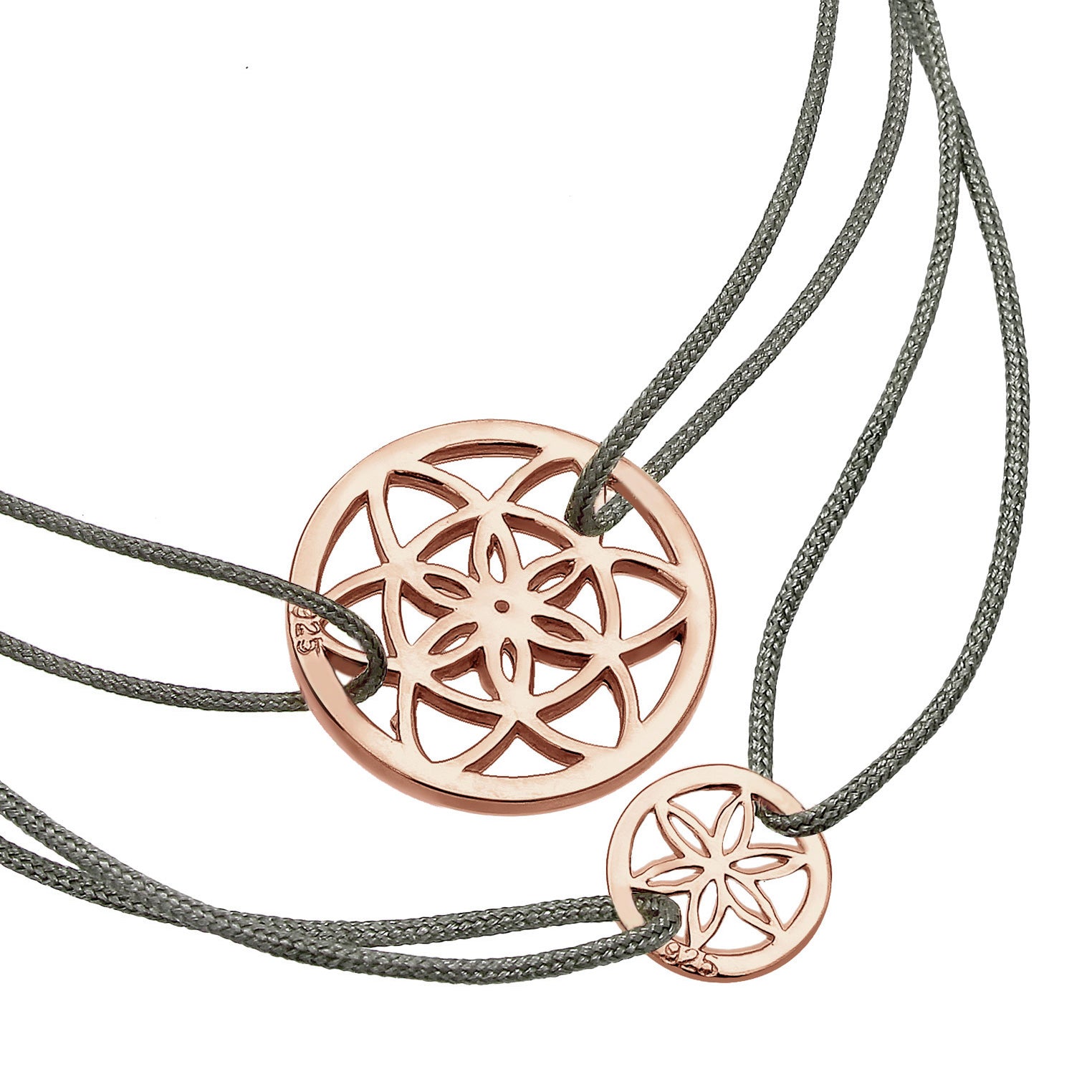 Roségold - Elli | Mutter-Kind-Armbandset Blume | 925 Sterling Silber Rosegold