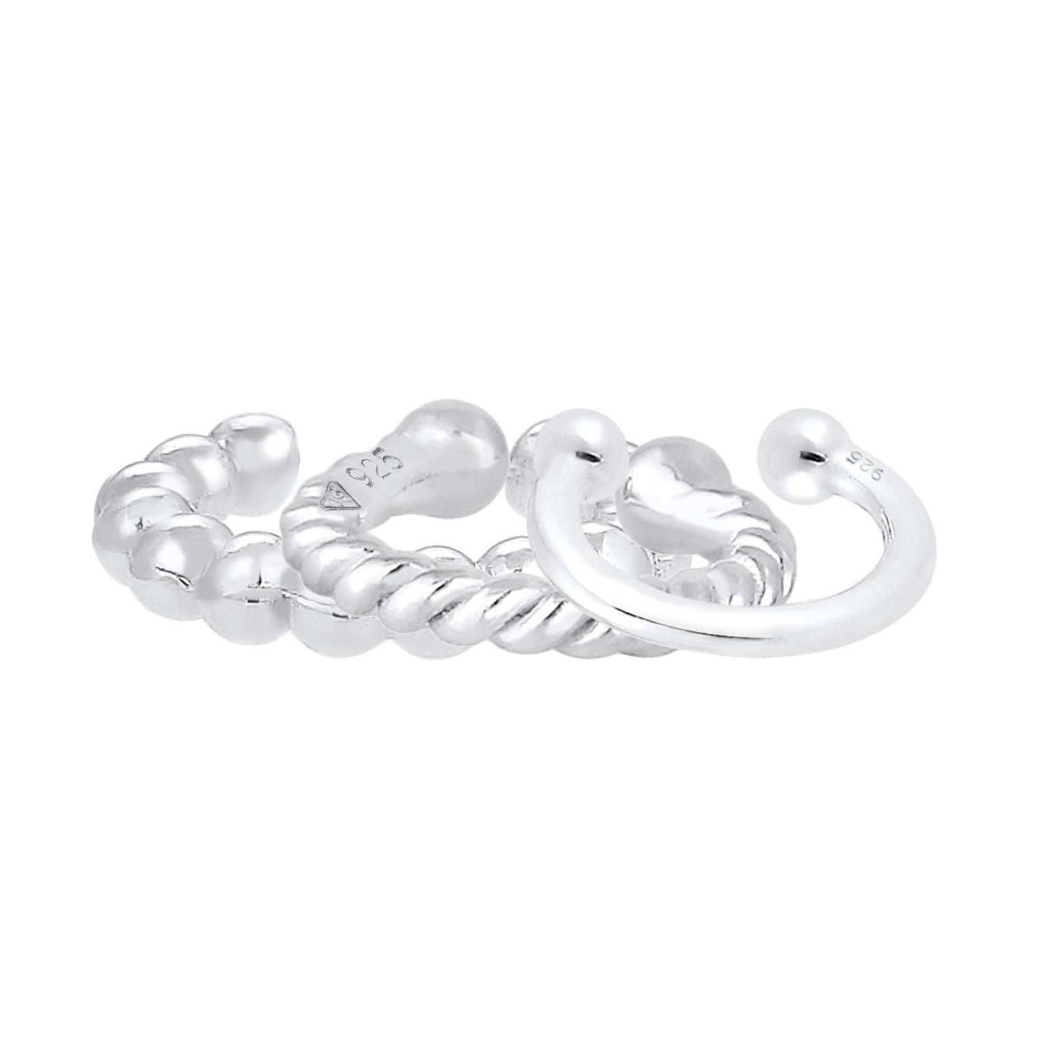 Silber - Elli | Earcuff 3er Set Basic | 925er Sterling Silber