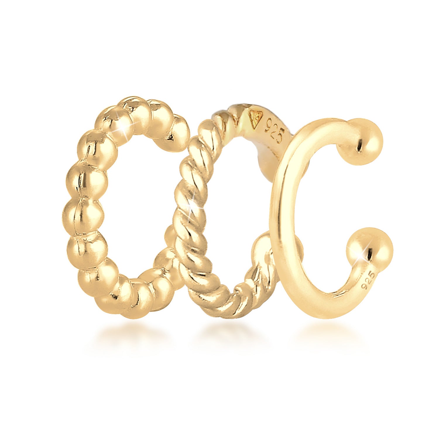 Gold - Elli | Earcuff | 925 Sterling Silber vergoldet