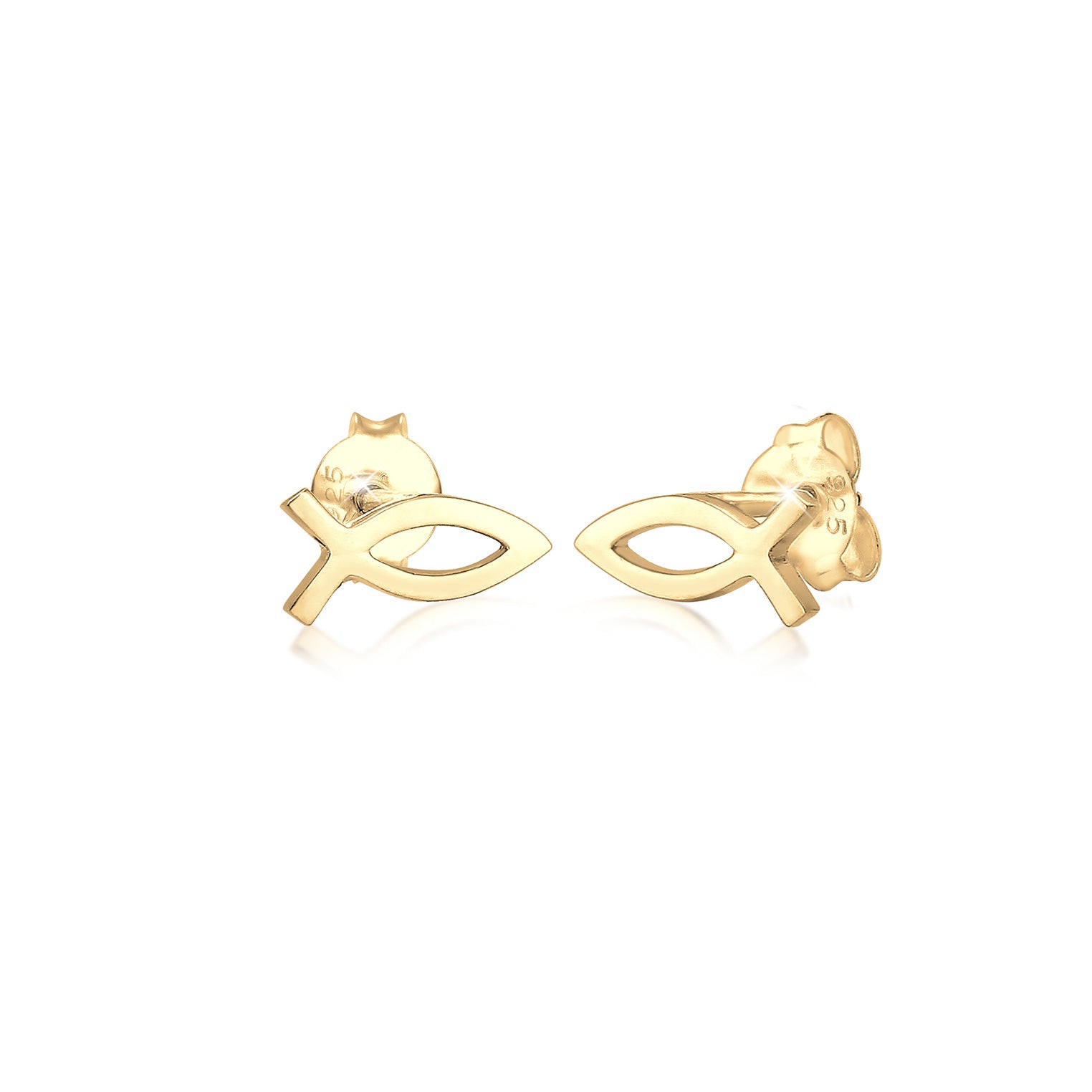 Gold - Elli | Ohrring Fisch | 925 Sterling Silber vergoldet