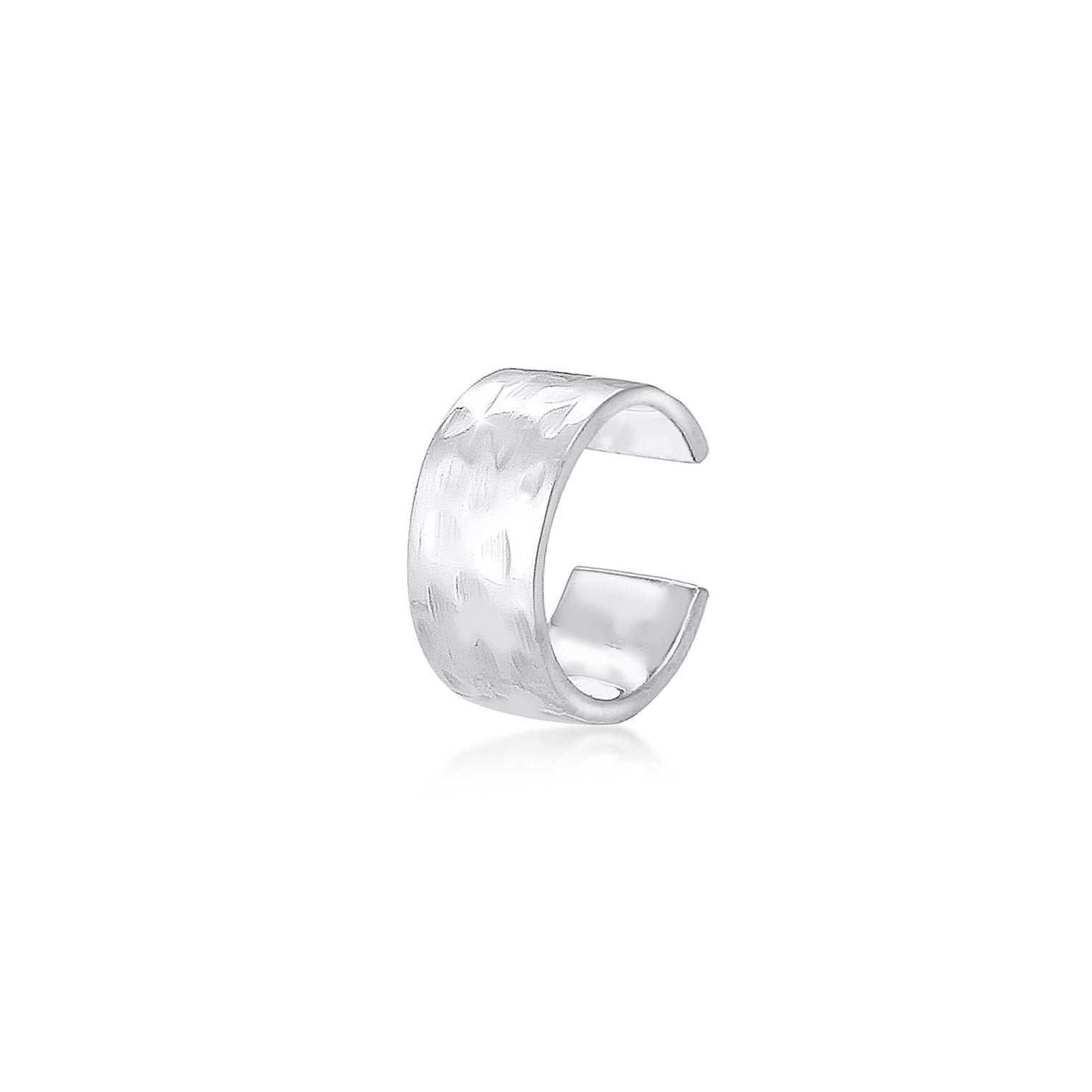 Silber - Elli | Single Earcuff gehämmerter | 925er Sterling Silber