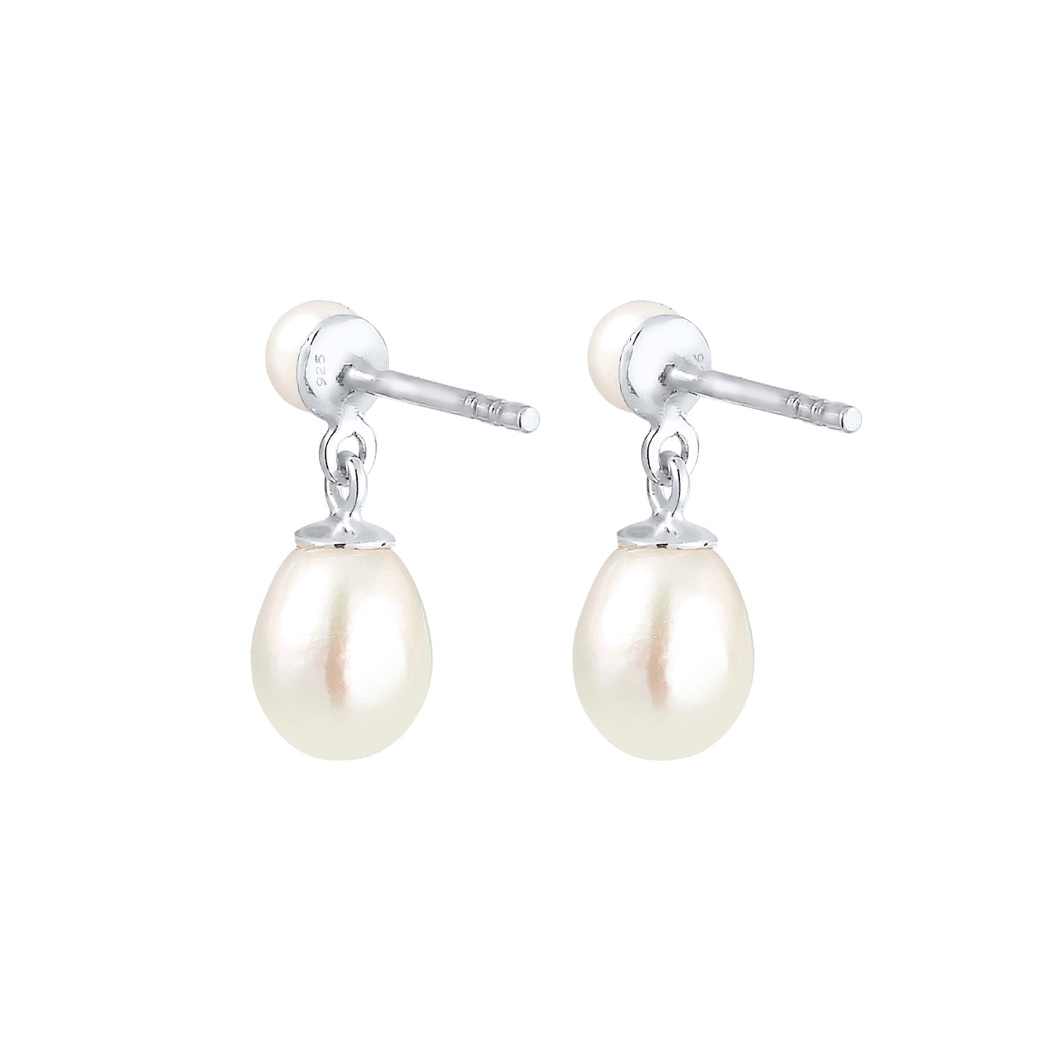 Silber - Elli PREMIUM | Ohrhänger | Süßwasserperle | 925er Sterling Silber