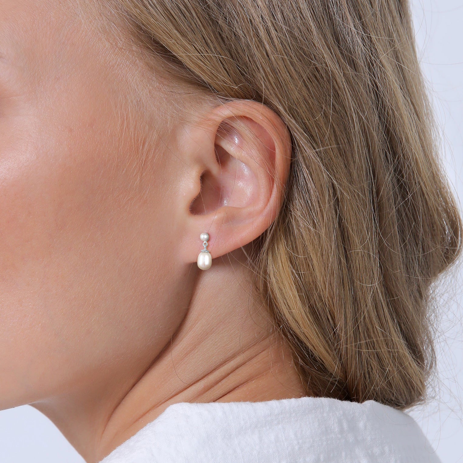Silber - Elli PREMIUM | Ohrhänger | Süßwasserperle | 925er Sterling Silber