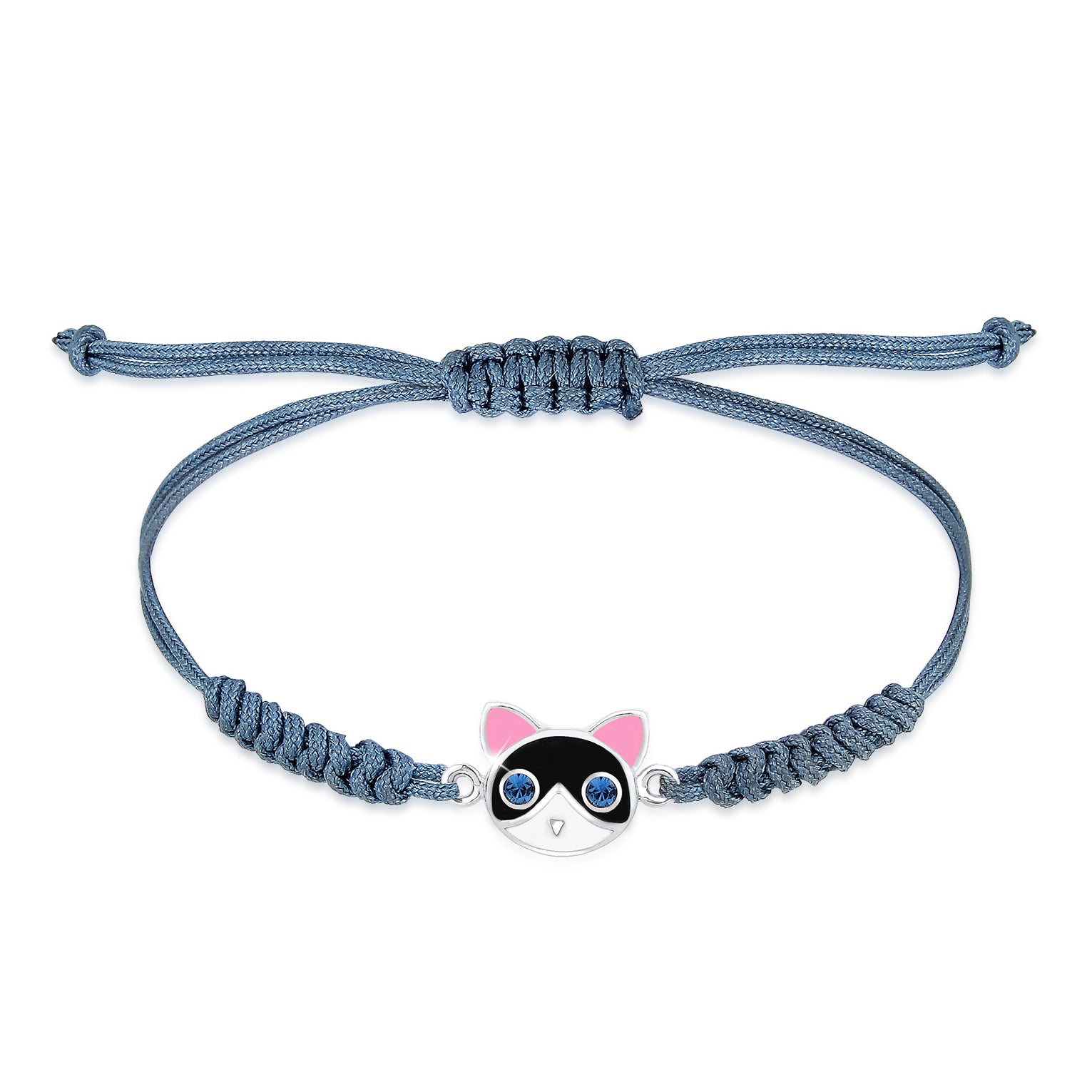 Blau - Elli | Armband Katze | Kristall ( Blau ) | 925er Sterling Silber