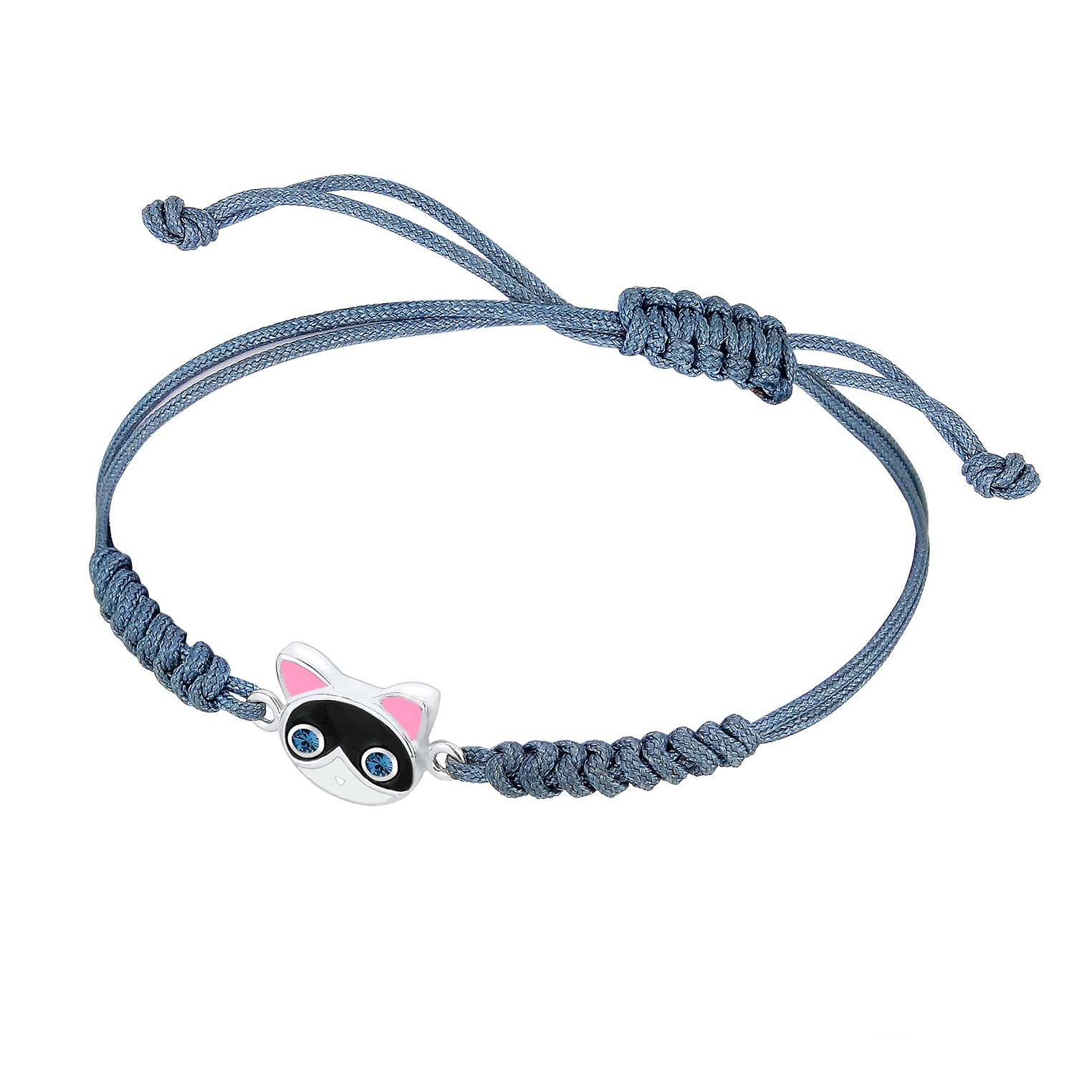 Blau - Elli | Armband Katze | Kristall ( Blau ) | 925er Sterling Silber