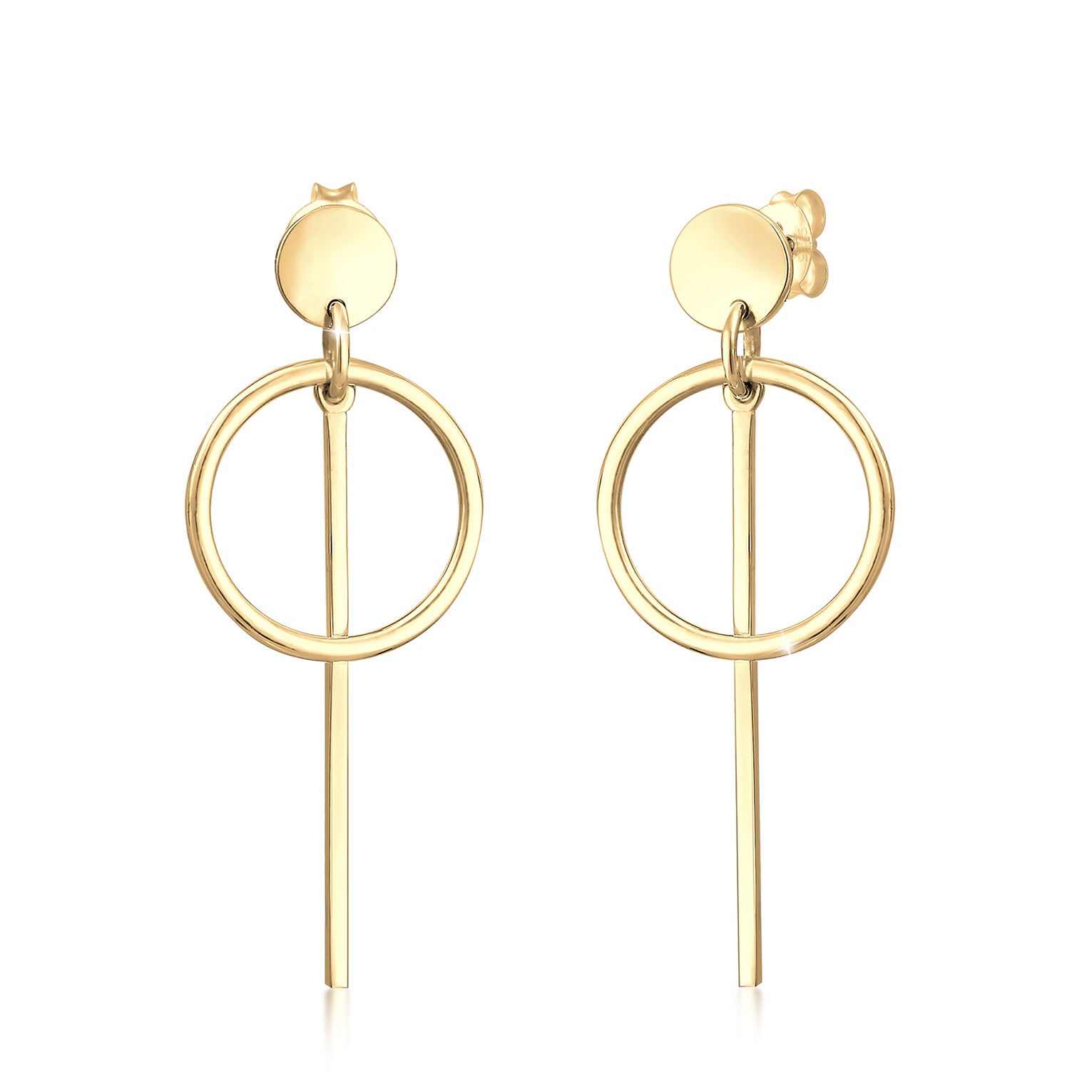 Gold - Elli | Ohrhänger Geo | 925 Sterling Silber vergoldet