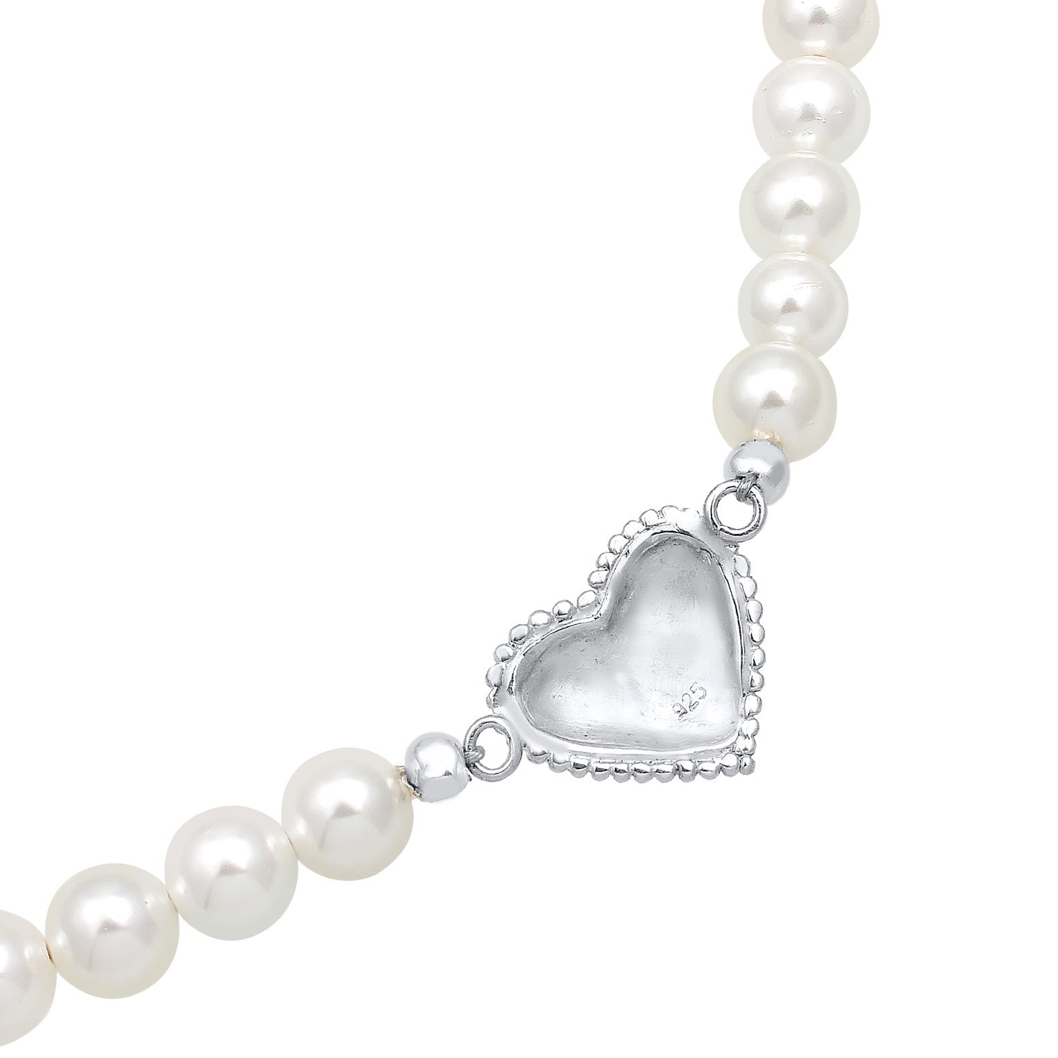 Silber - Elli | Halskette Edelweiss | Perle | 925er Sterling Silber