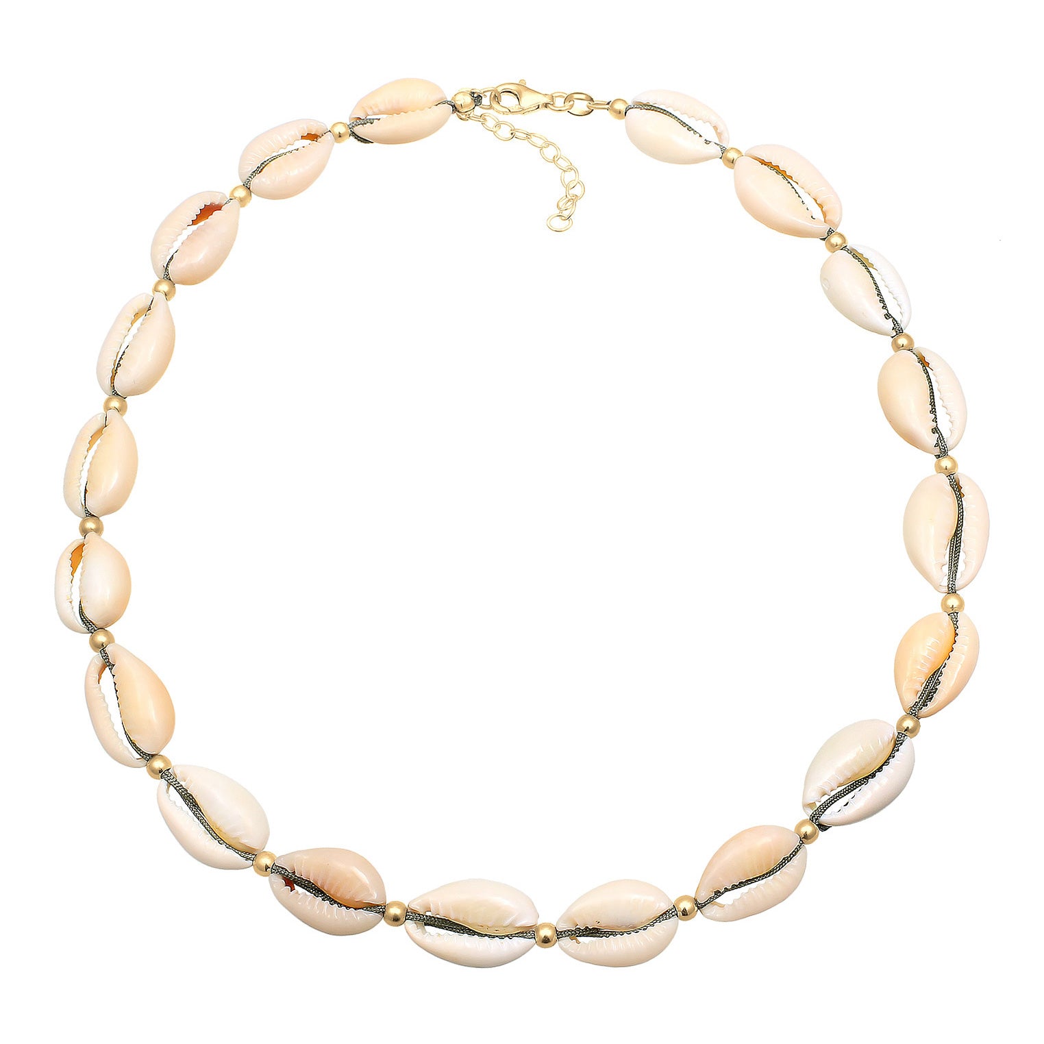Gold - Elli | Choker Kauri Muscheln | 925 Sterling Silber vergoldet