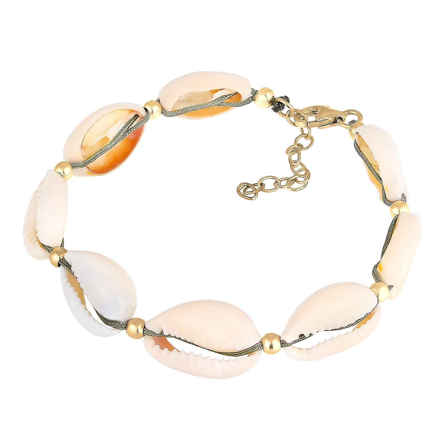 Gold - Elli | Glieder-Armband Muschel | 925 Sterling Silber vergoldet