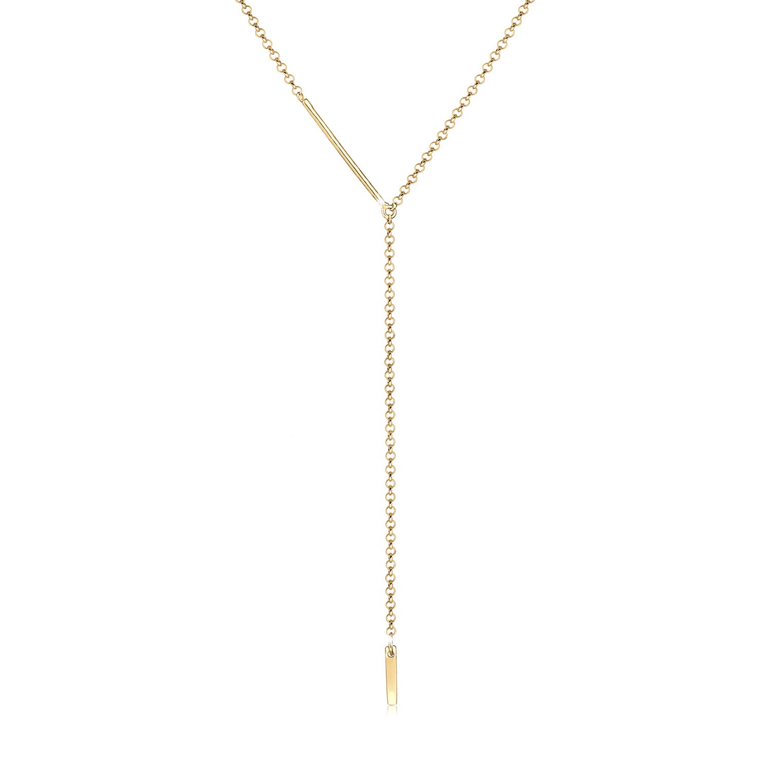 Gold - Elli | Y-Halskette Geo | 925 Sterling Silber vergoldet