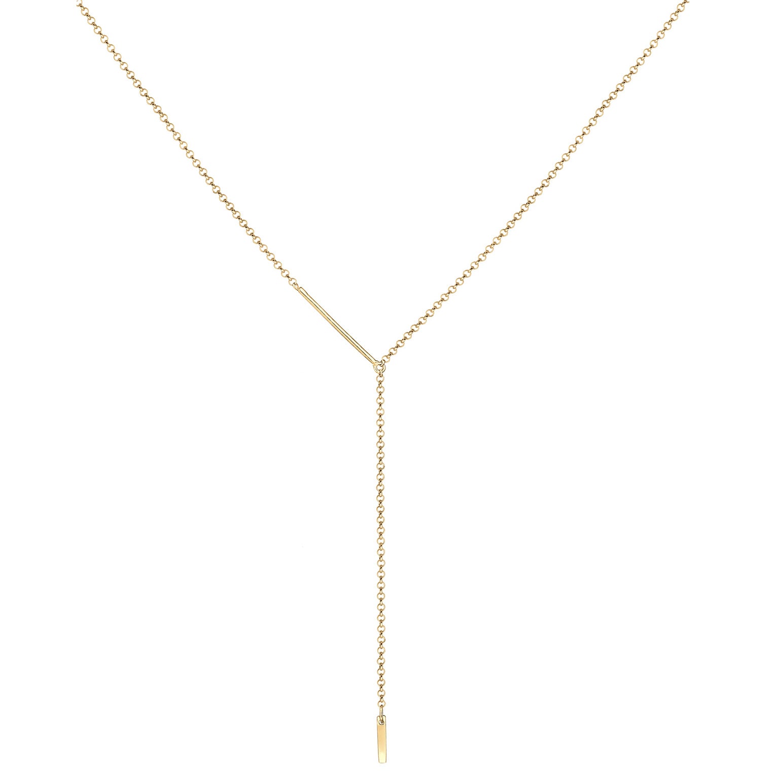 Gold - Elli | Y-Halskette Geo | 925 Sterling Silber vergoldet