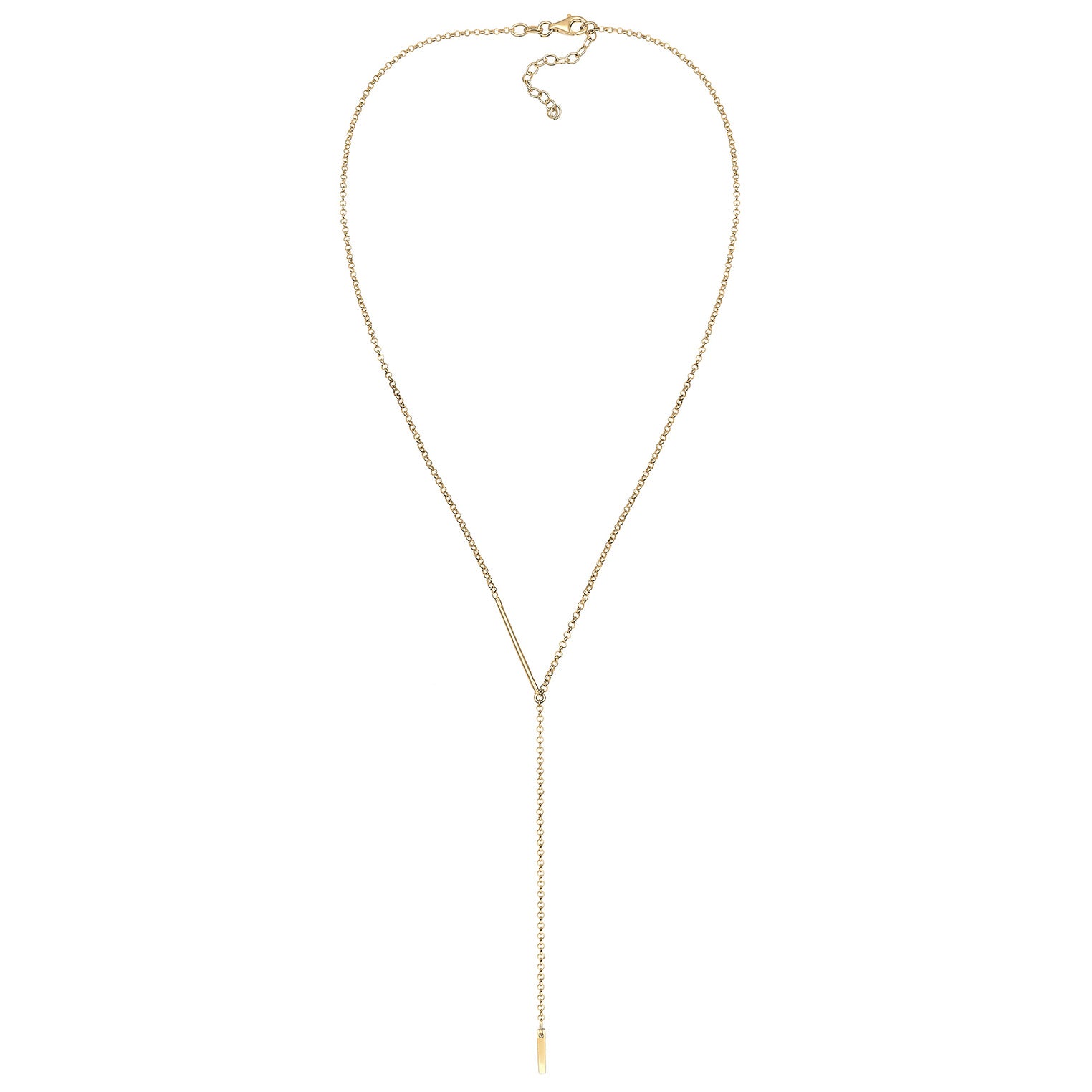 Gold - Elli | Y-Halskette Geo | 925 Sterling Silber vergoldet