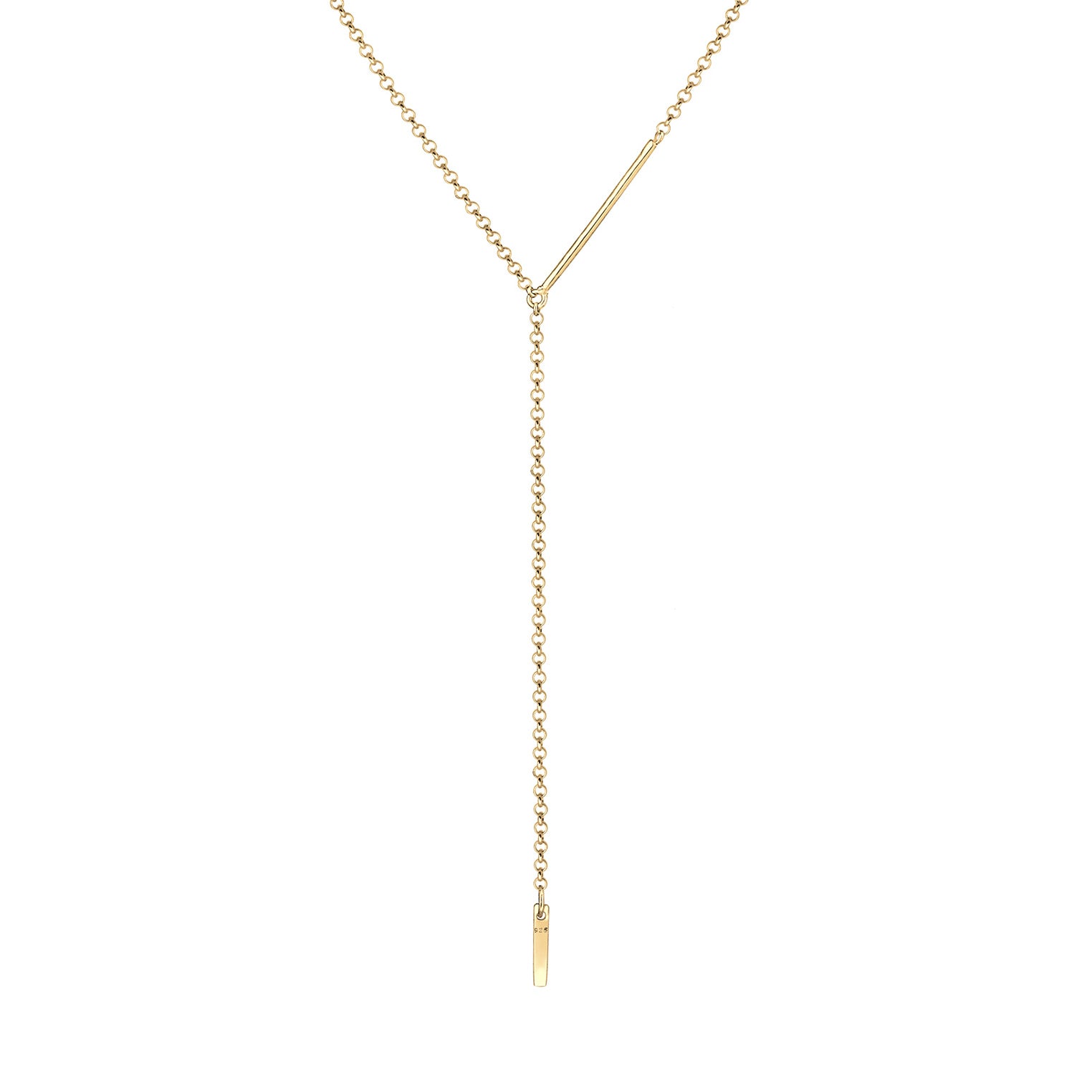 Gold - Elli | Y-Halskette Geo | 925 Sterling Silber vergoldet