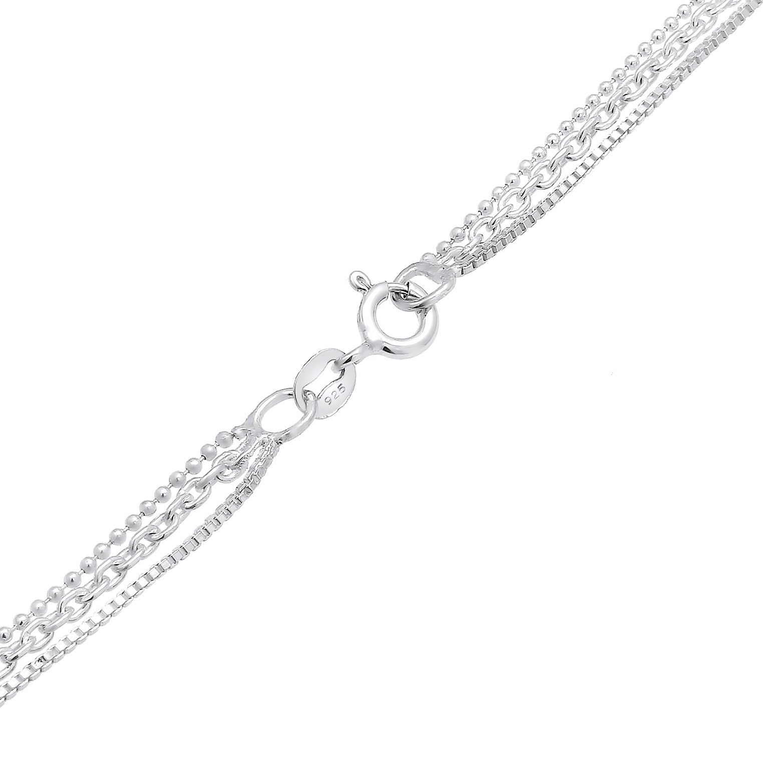 Silber - Elli | Layer-Halskette Basic Chains | 925er Sterling Silber