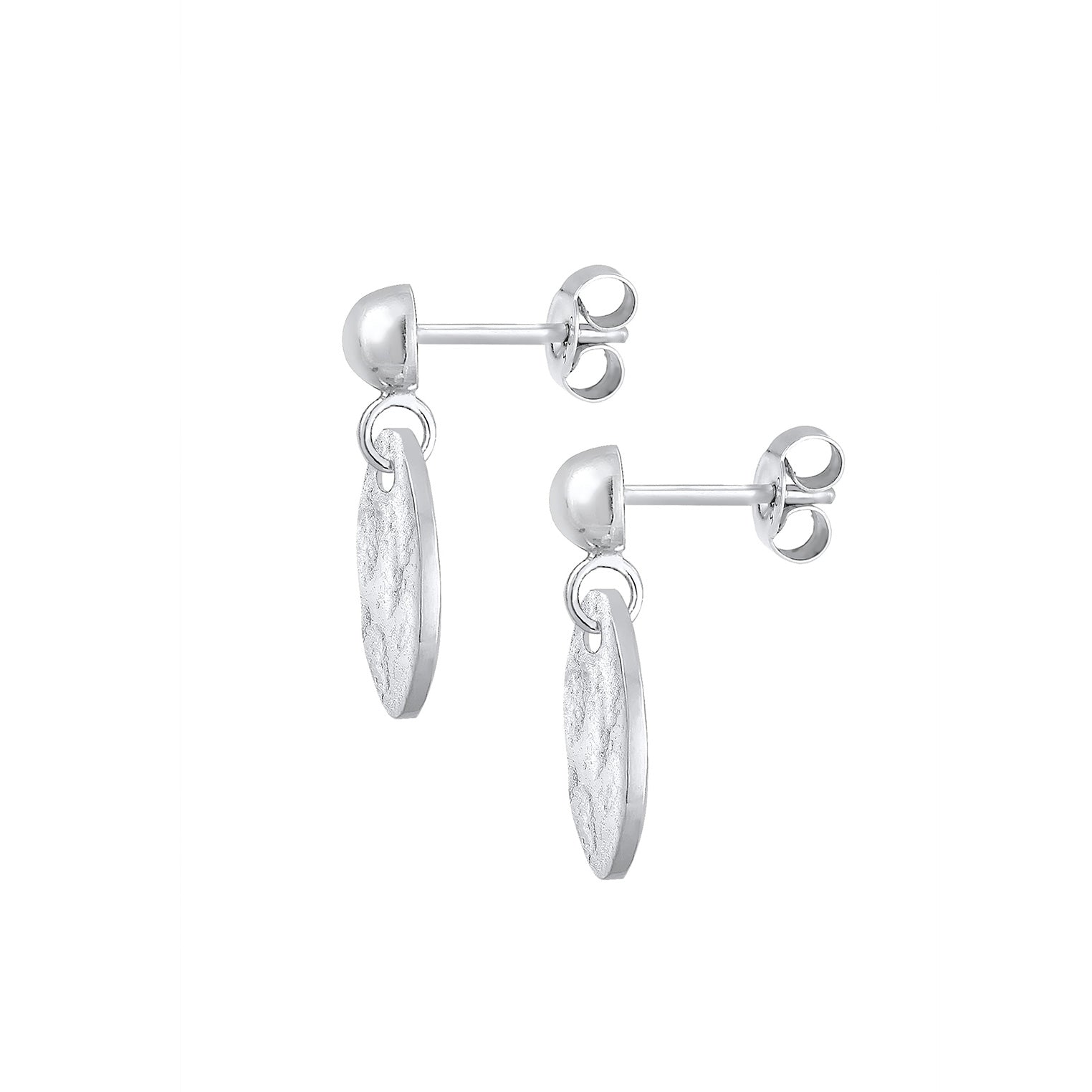 Silber - Elli | Ohrhänger Kugel & Plättchen gehämmert | 925 Sterling Silber