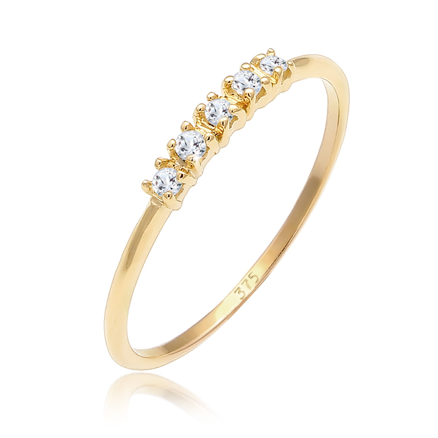 Gold - Elli PREMIUM | Verlobungsring | Topas ( Weiß ) | 375 Gelbgold