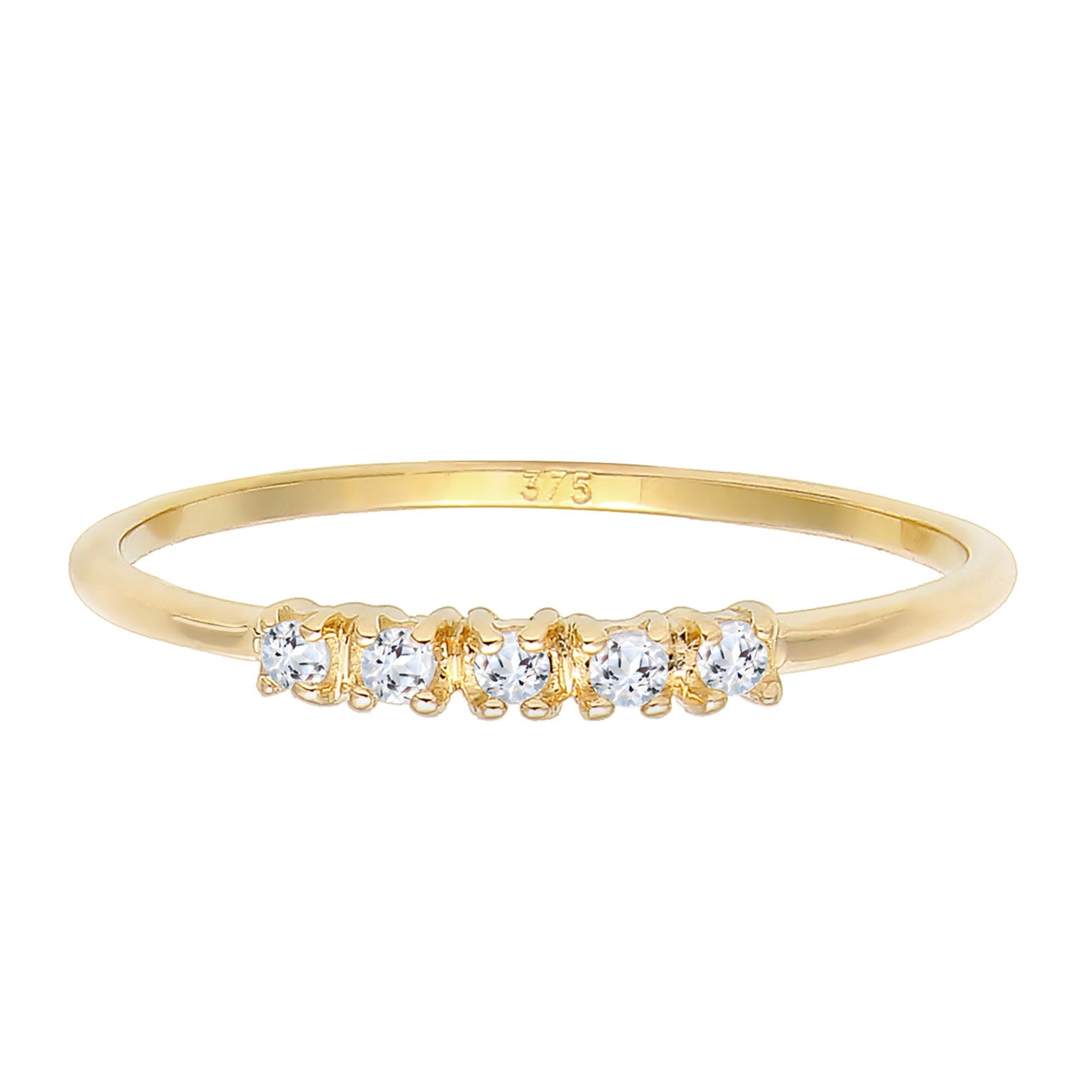 Gold - Elli PREMIUM | Verlobungsring | Topas ( Weiß ) | 375 Gelbgold