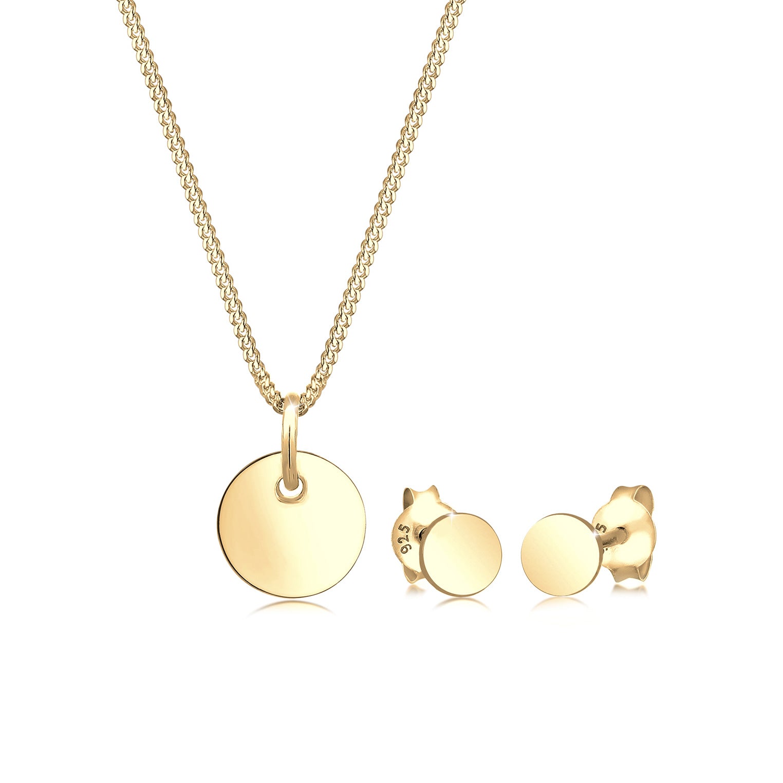 Gold - Elli | Schmuckset  Geo | 925 Sterling Silber vergoldet
