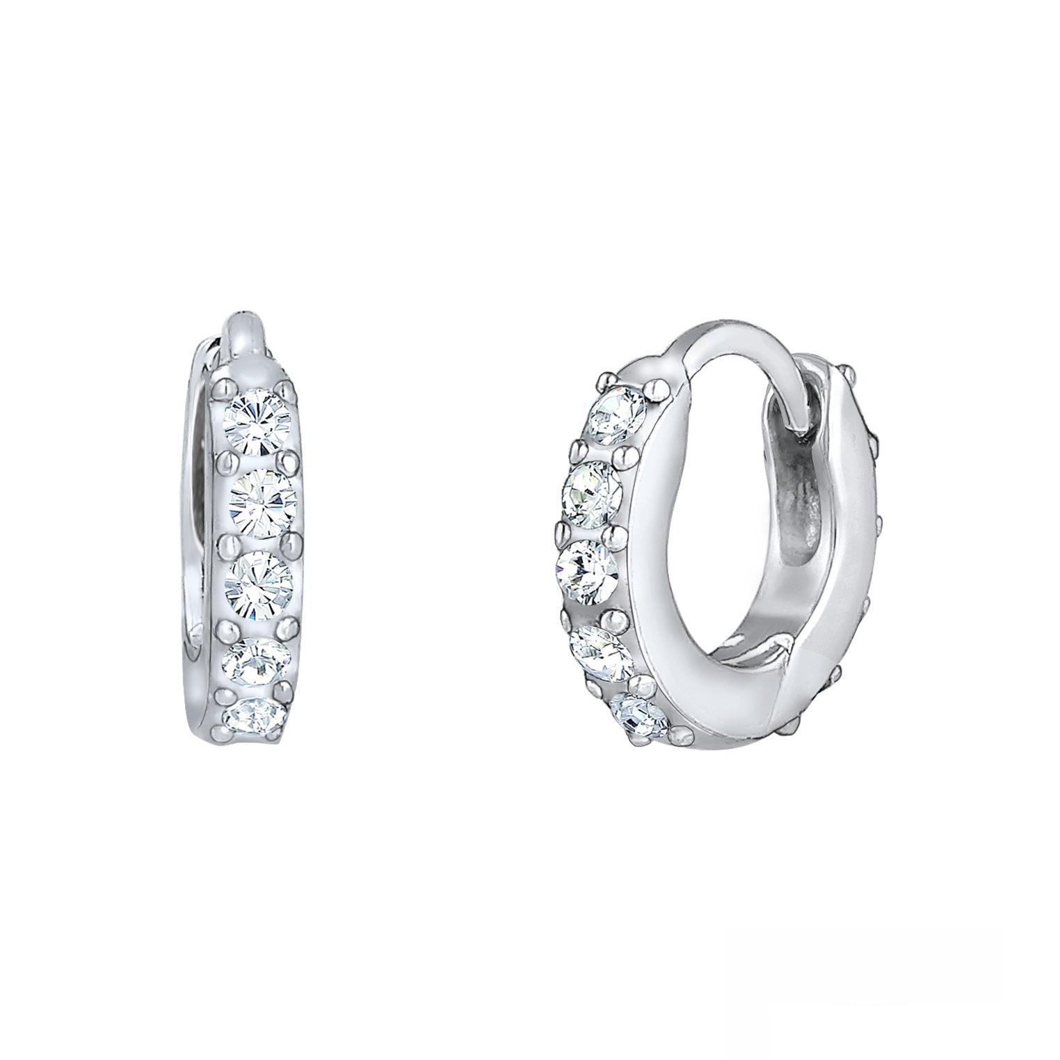 Silber - Elli | Creole | Kristall ( Weiß ) | 925er Sterling Silber