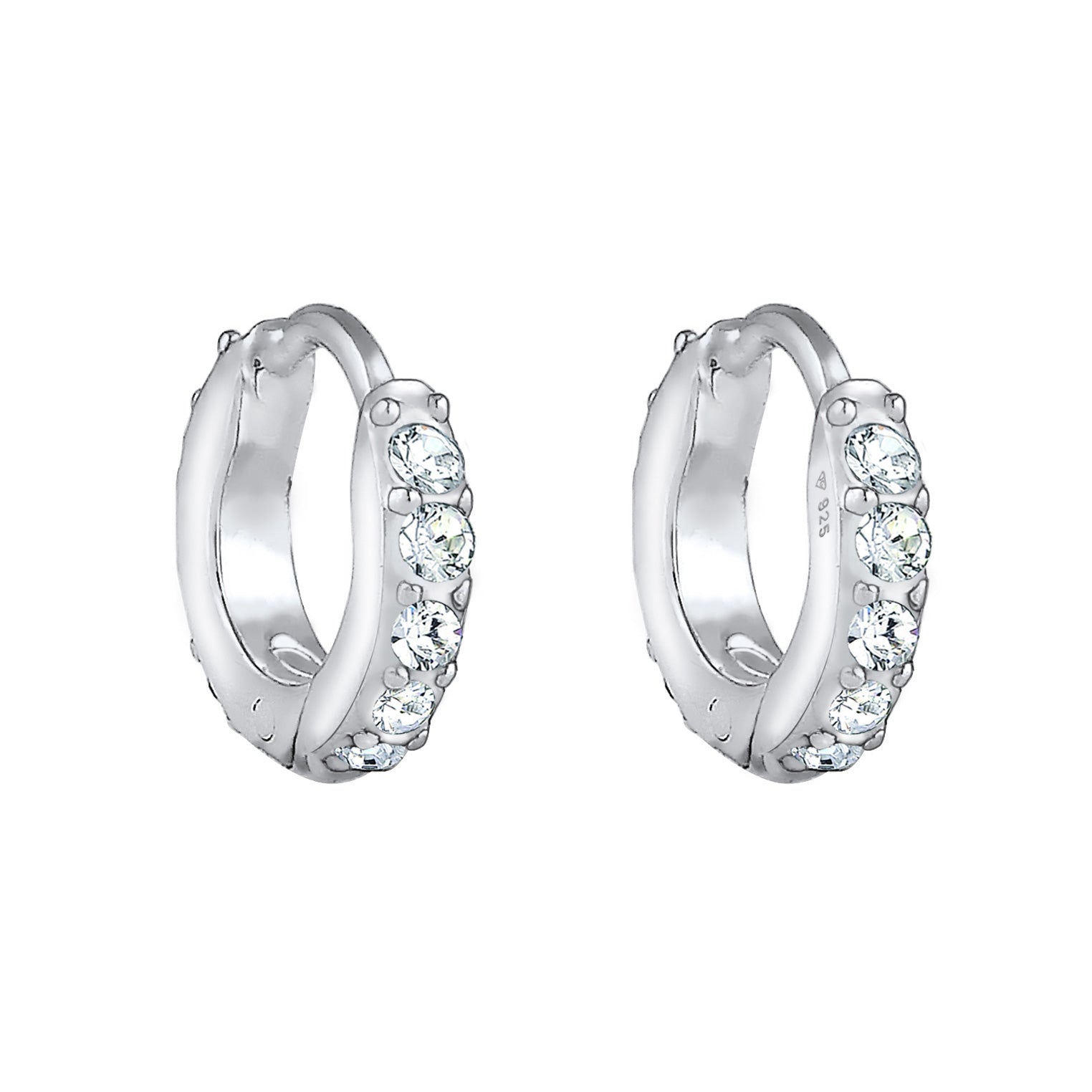 Silber - Elli | Creole | Kristall ( Weiß ) | 925er Sterling Silber