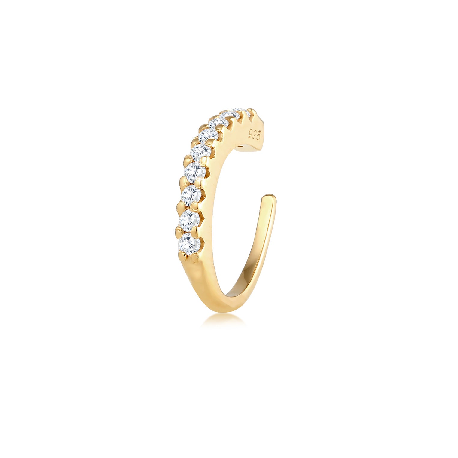 Gold - Elli | Single Earcuff | Zirkonia | 925 Sterling Silber vergoldet