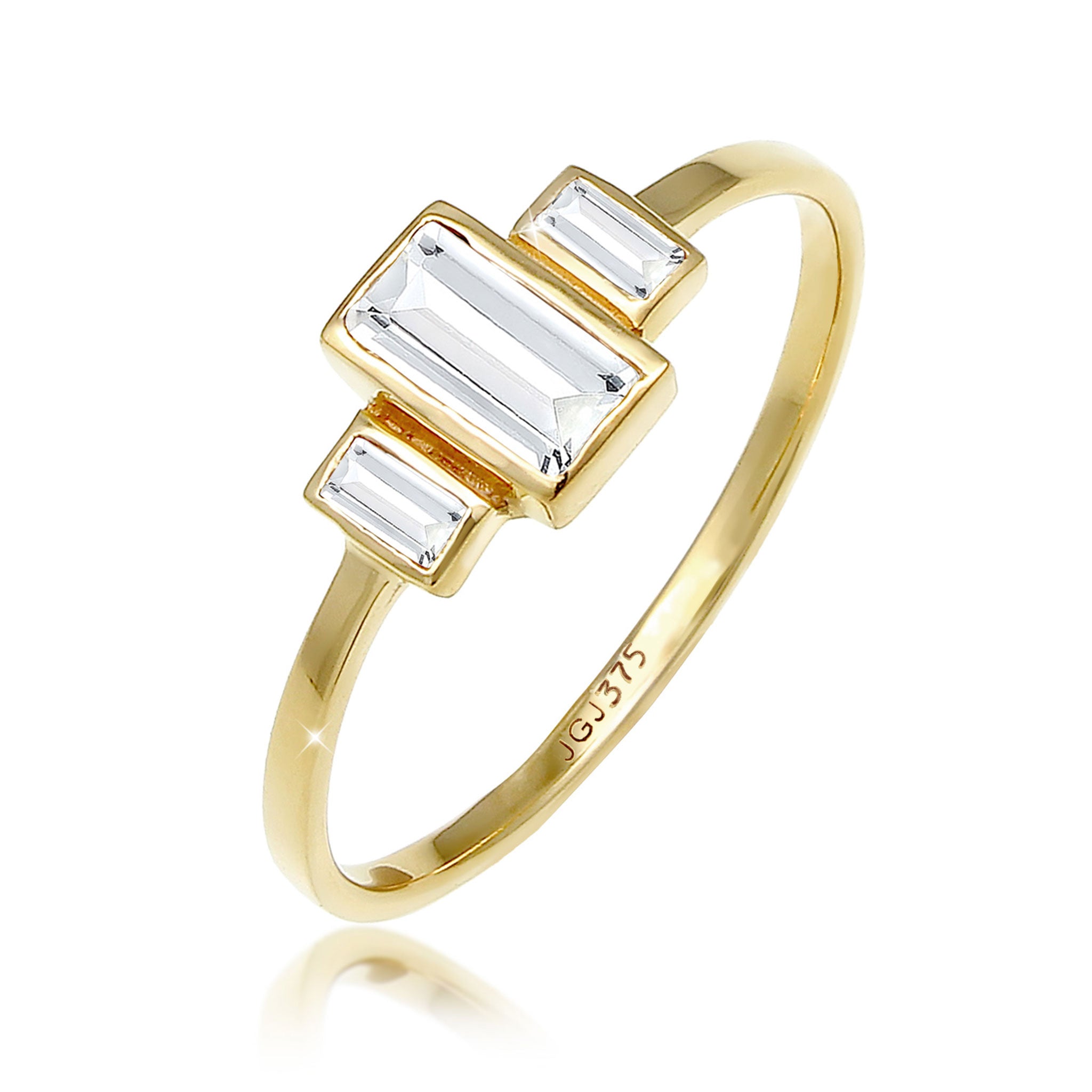 Gold - Elli PREMIUM | Verlobungsring | Topas ( Weiß ) | 375 Gelbgold