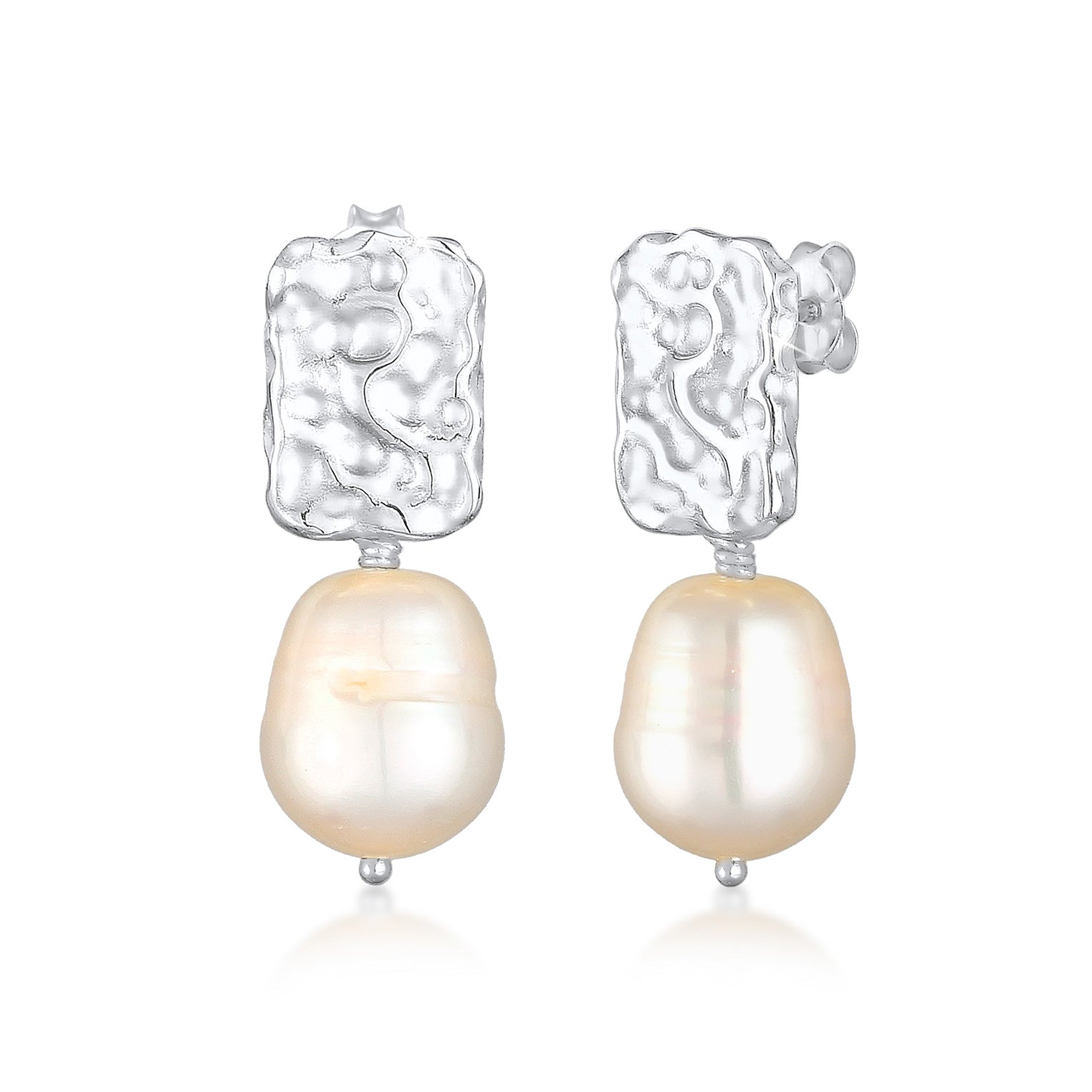 Silber - Elli PREMIUM | Ohrhänger | Süßwasserperle | 925er Sterling Silber