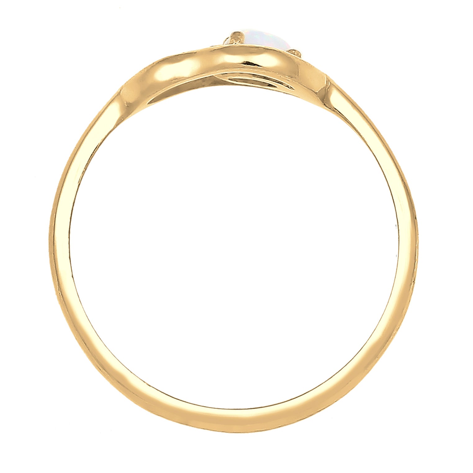Gold - Elli | Ring | Opal ( Weiß ) | 925 Sterling Silber vergoldet