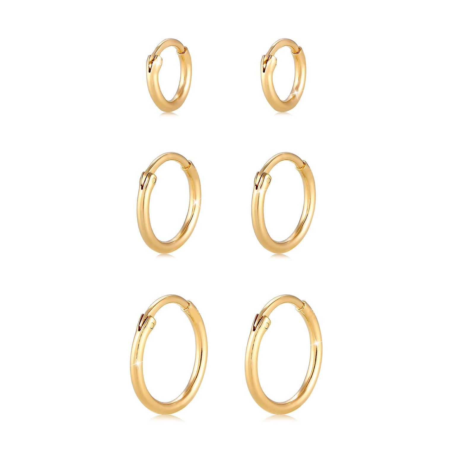Gold - Elli | Ohrringset | 925 Sterling Silber vergoldet