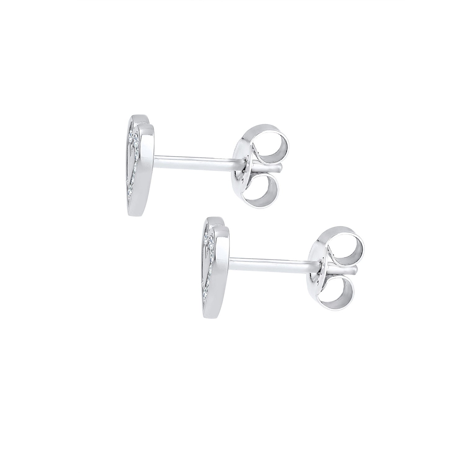 Silber - Elli | Ohrring Herz | Kristall ( Weiß ) | 925er Sterling Silber