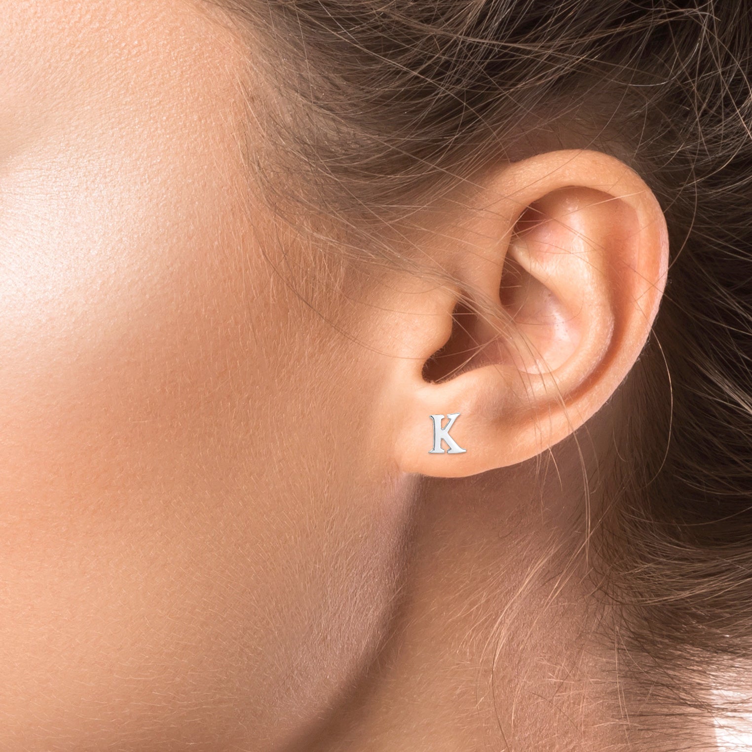 Silber - Elli | Ohrstecker Buchstabe | 925er Sterling Silber