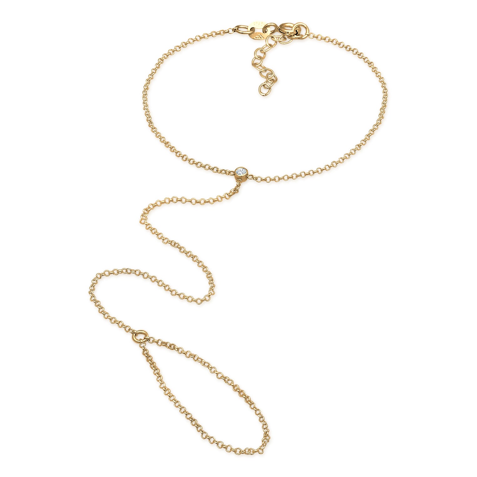 Gold - Elli | Armband | Kristall ( Weiß ) | 925 Sterling Silber vergoldet
