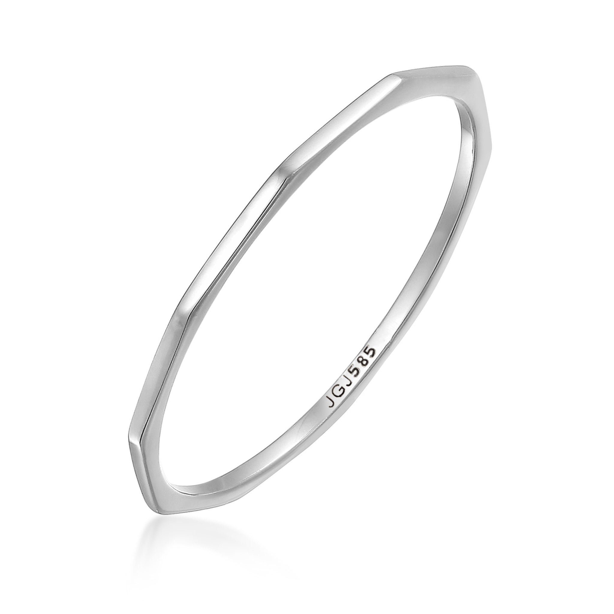 Silber - Elli PREMIUM | Ring Geo | 585 Weißgold