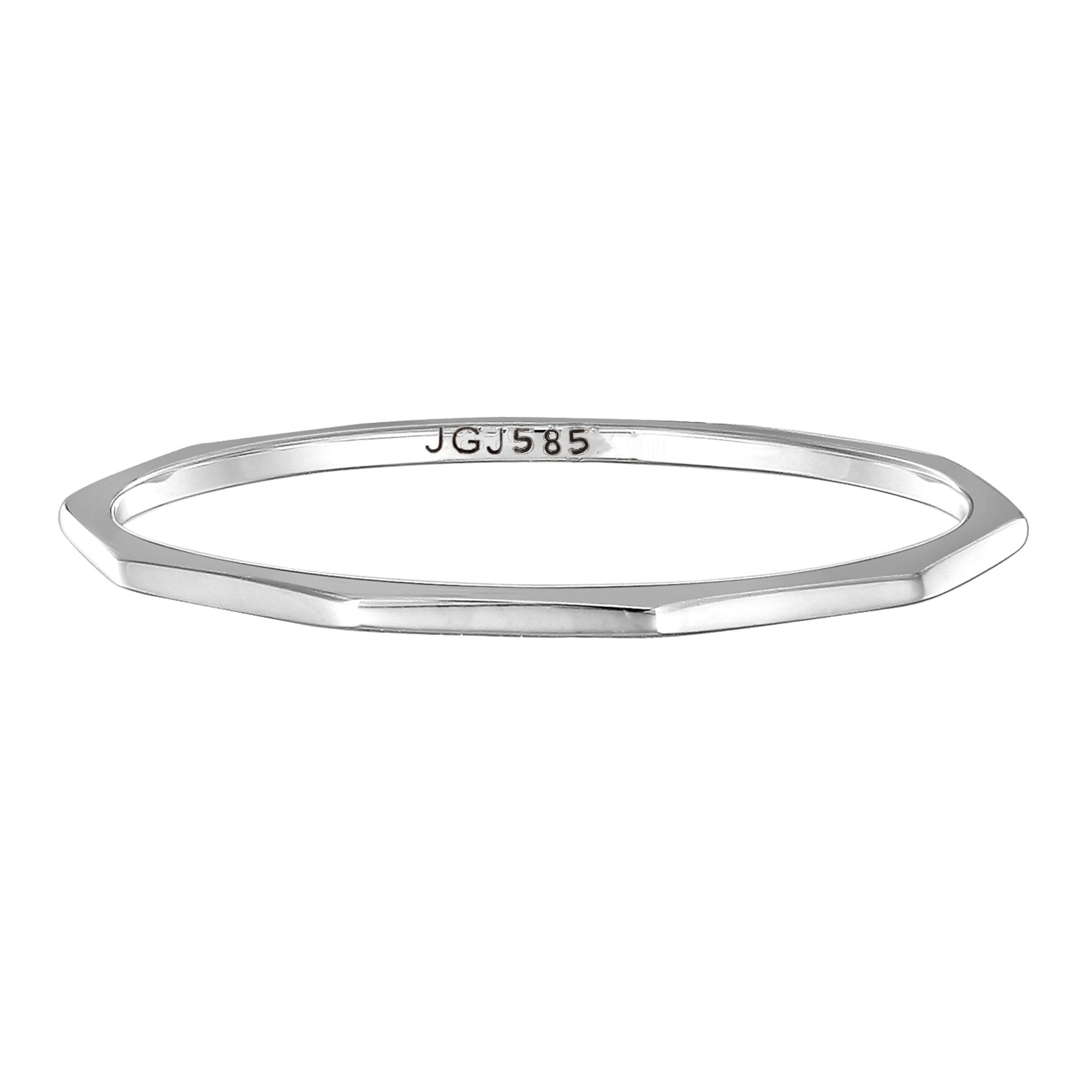 Silber - Elli PREMIUM | Ring Geo | 585 Weißgold