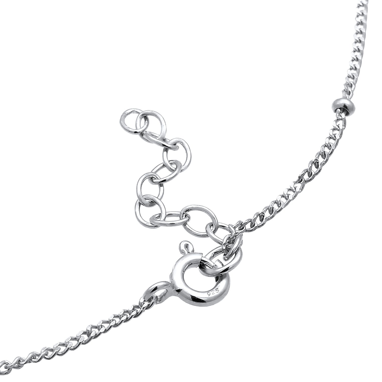 Silber - Elli | Kugel-Fußkettchen Herz | 925er Sterling Silber