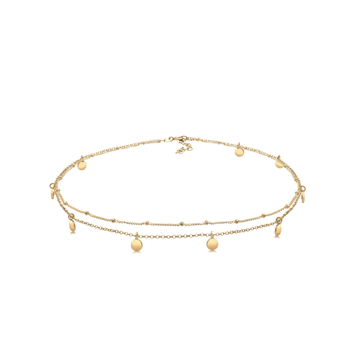 Gold - Elli | Choker Plättchen | 925 Sterling Silber vergoldet