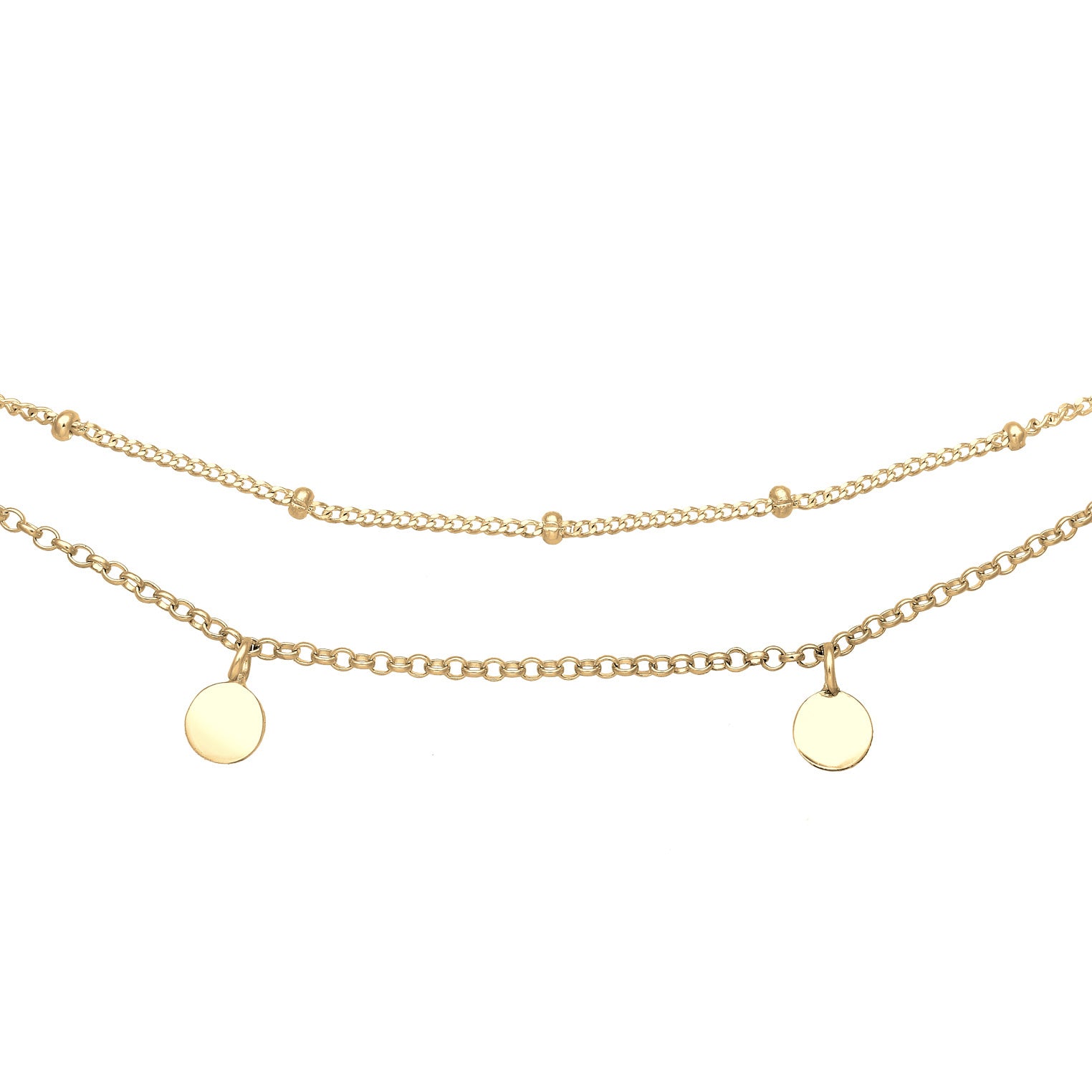 Gold - Elli | Choker Plättchen | 925 Sterling Silber vergoldet