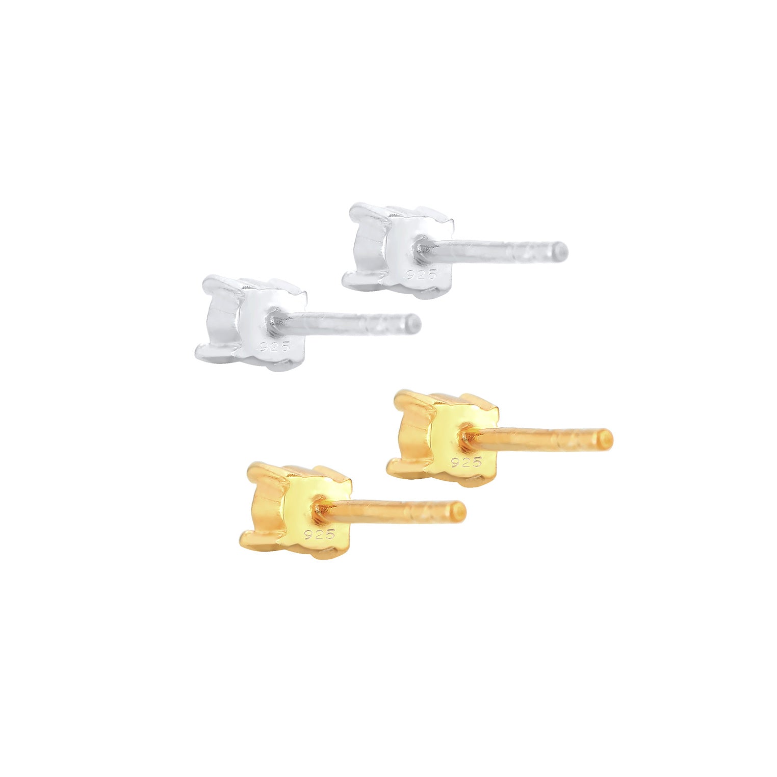 Gold - Elli | Ohrringset | Mit Kristallen von Swarovski® (Weiß) | 925 Sterling Silber vergoldet