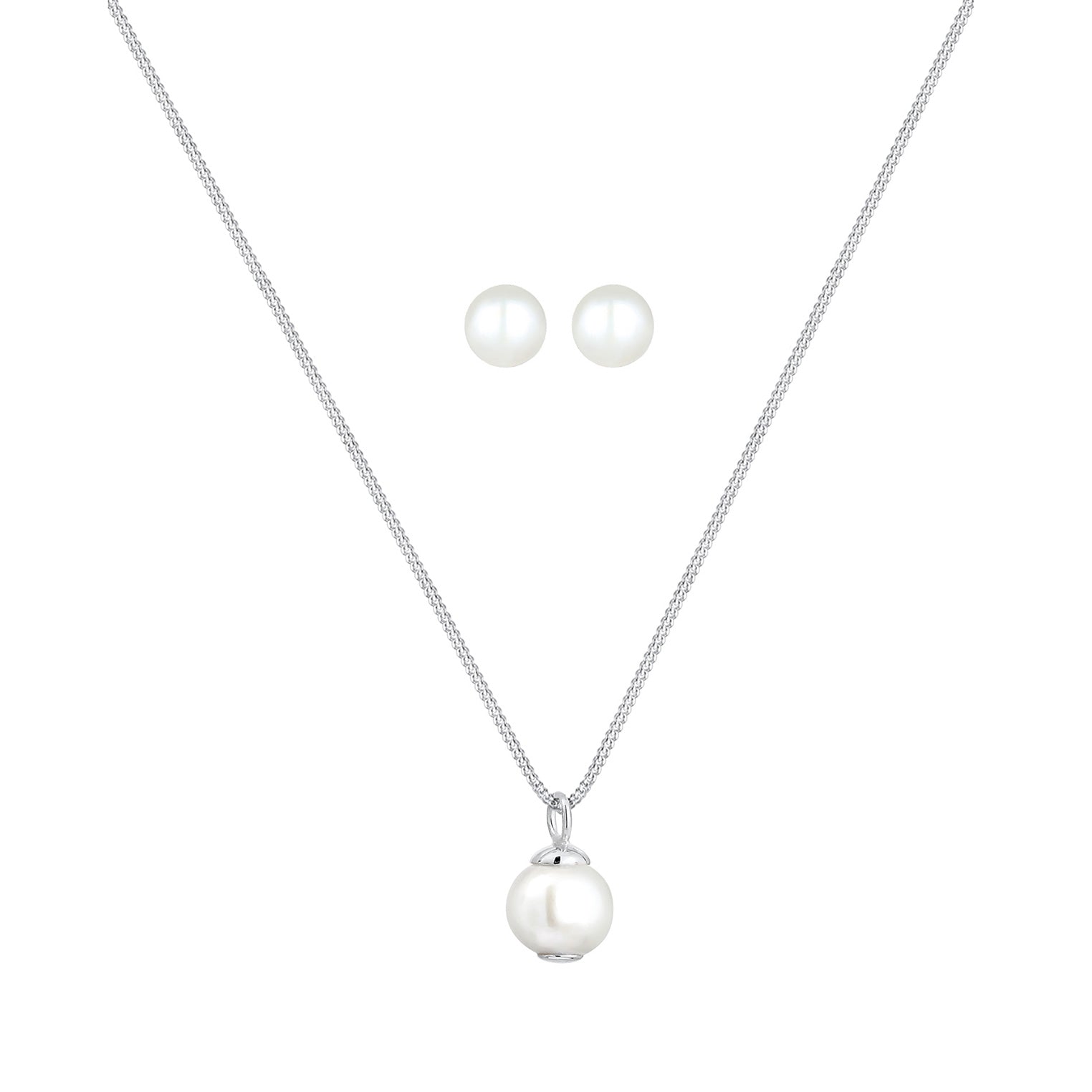 Silber - Elli | Schmuckset  | Süßwasserperle | 925er Sterling Silber