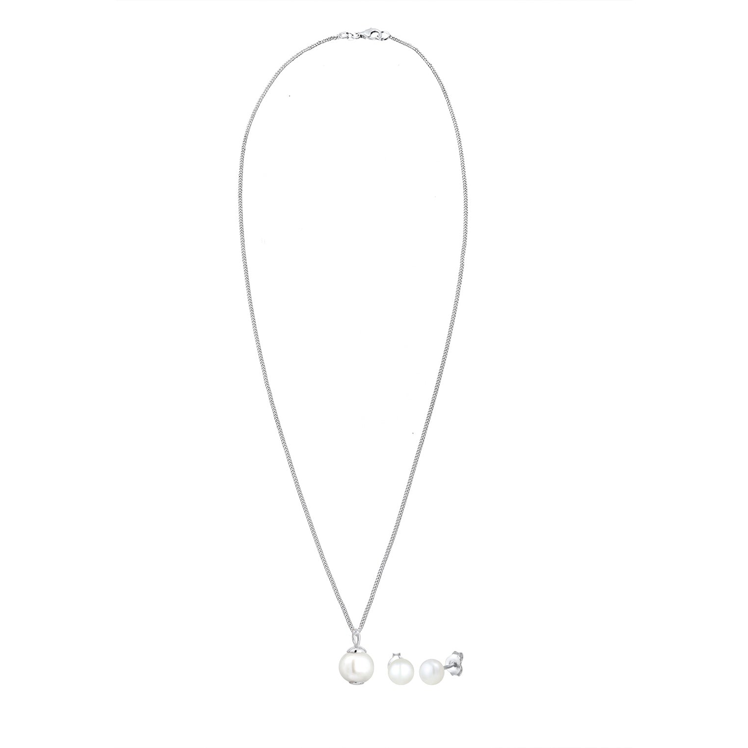 Silber - Elli | Schmuckset  | Süßwasserperle | 925er Sterling Silber