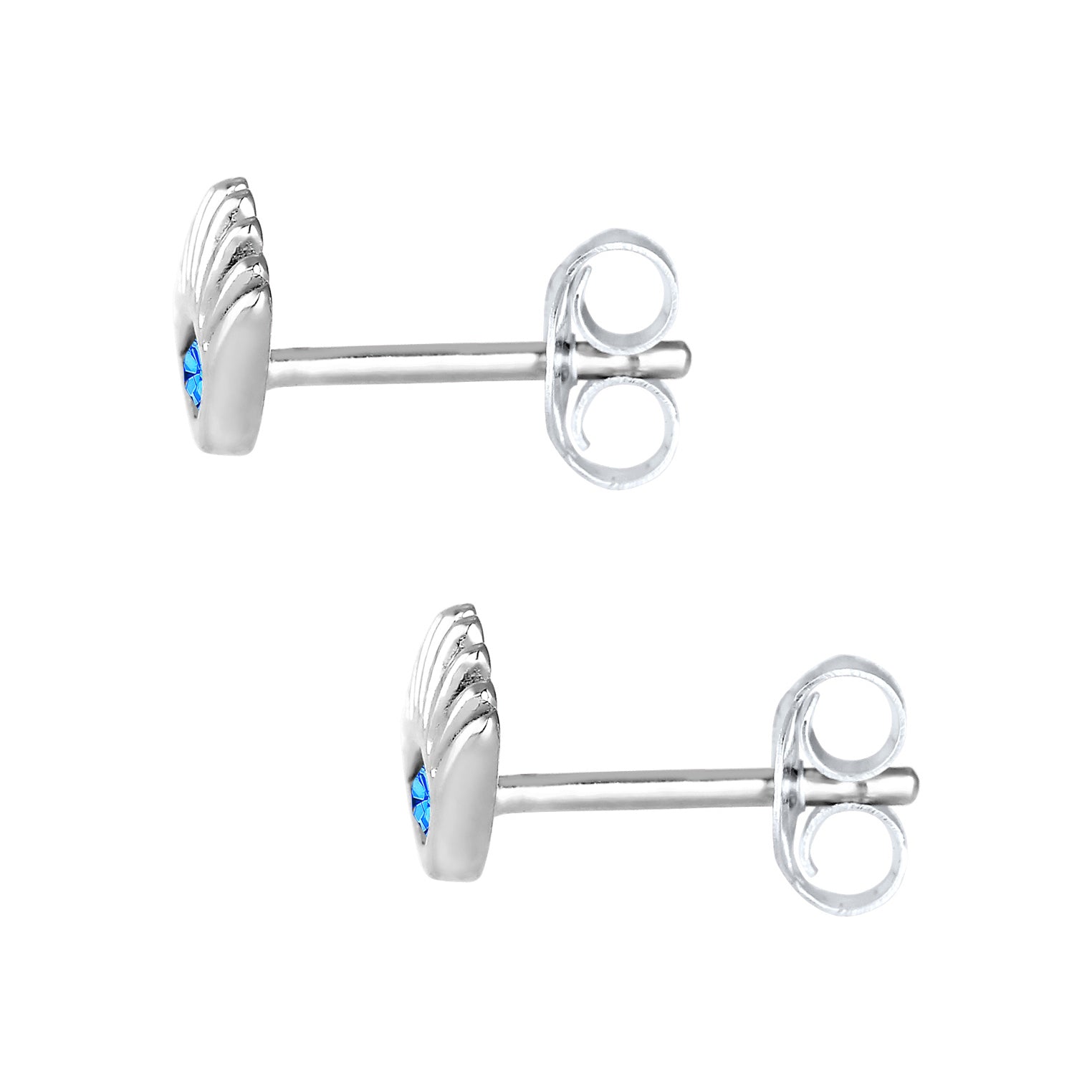 Silber - Elli | Ohrstecker Evil Eye | Kristall ( Blau ) | 925er Sterling Silber
